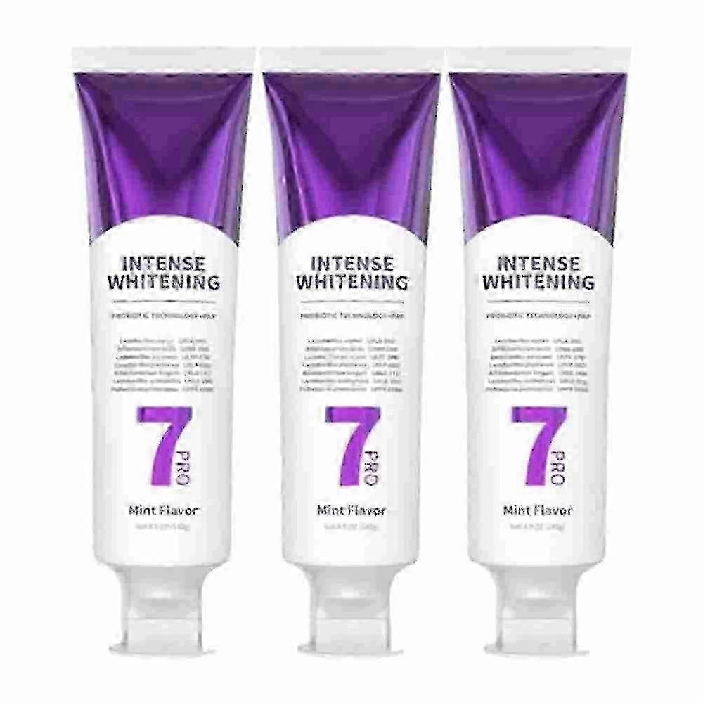 7Pro Intensive & Whitening Toothpaste with 7 Probiotics - 3x Pack