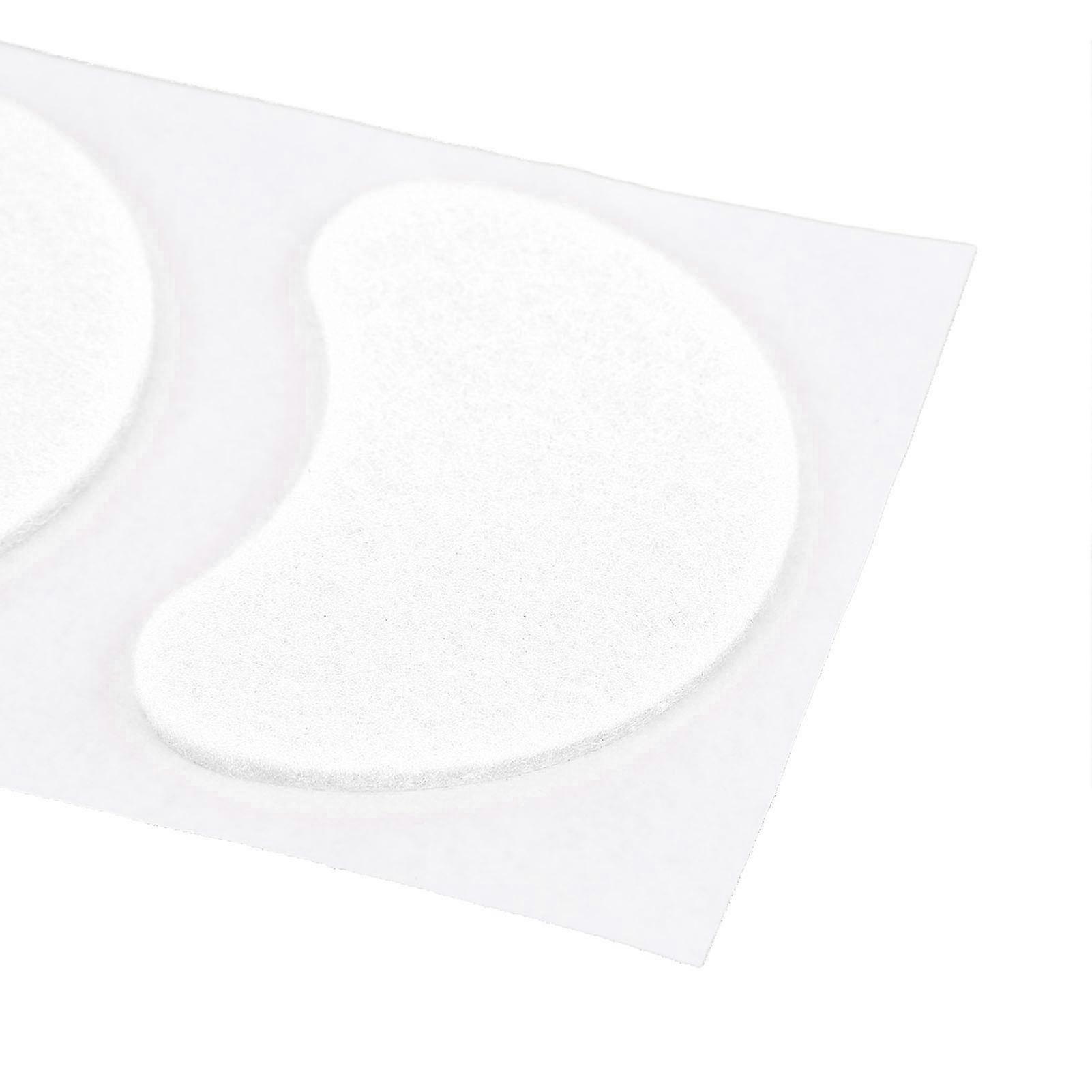 Pack of 20 adhesive felt forefoot cushions to reduce friction and prevent heel drop. Adhesive felt pads for calluses and hard skin. White.