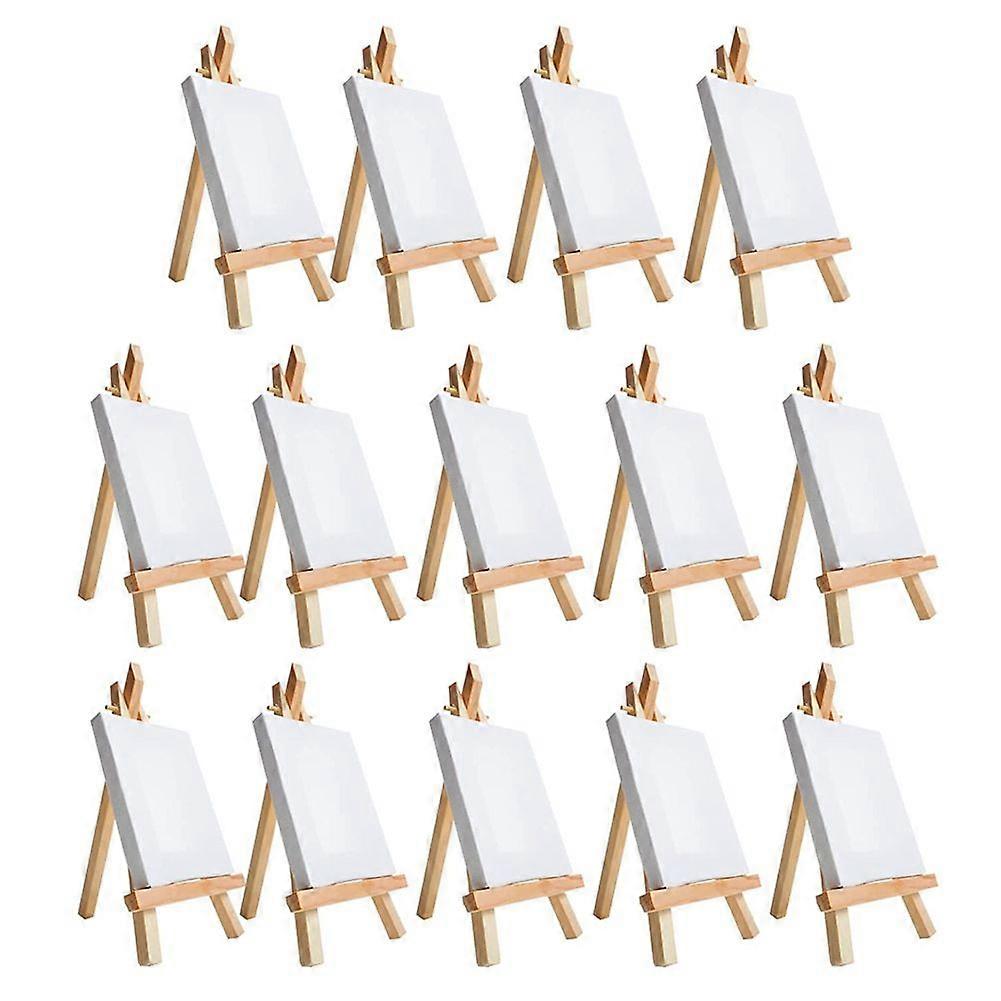 14Pcs Mini Canvas and Easel Brush Set, Canvas Inch, -Stretched Canvas, Mini Painting Kit, Kids Pain