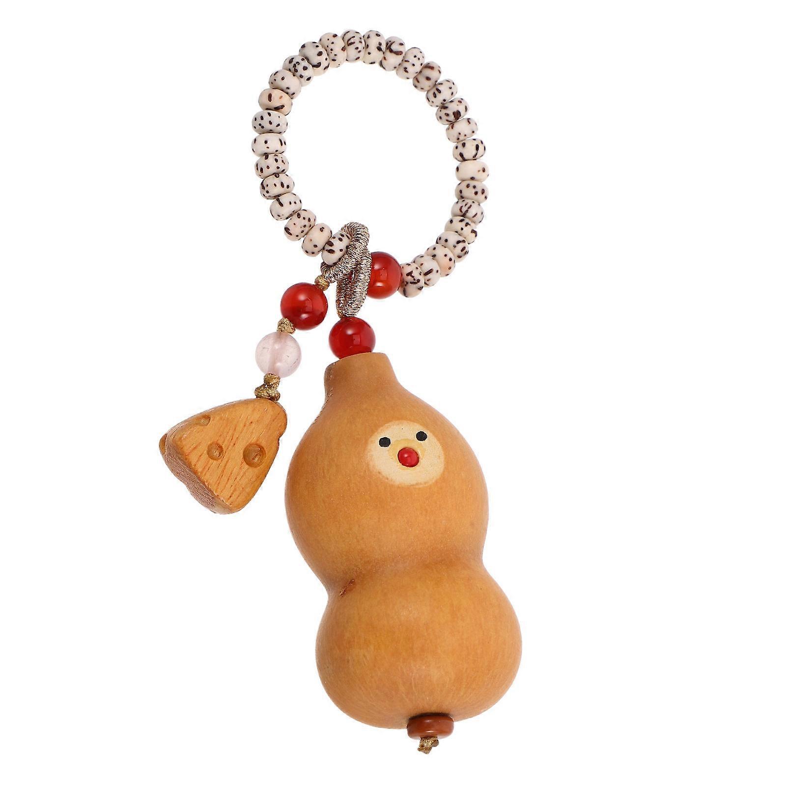 Gourd Pendant keychain with Beads in Multi Color for Hanging Decor Chinese Style Charm Lucky Accessory 3 5 inches
