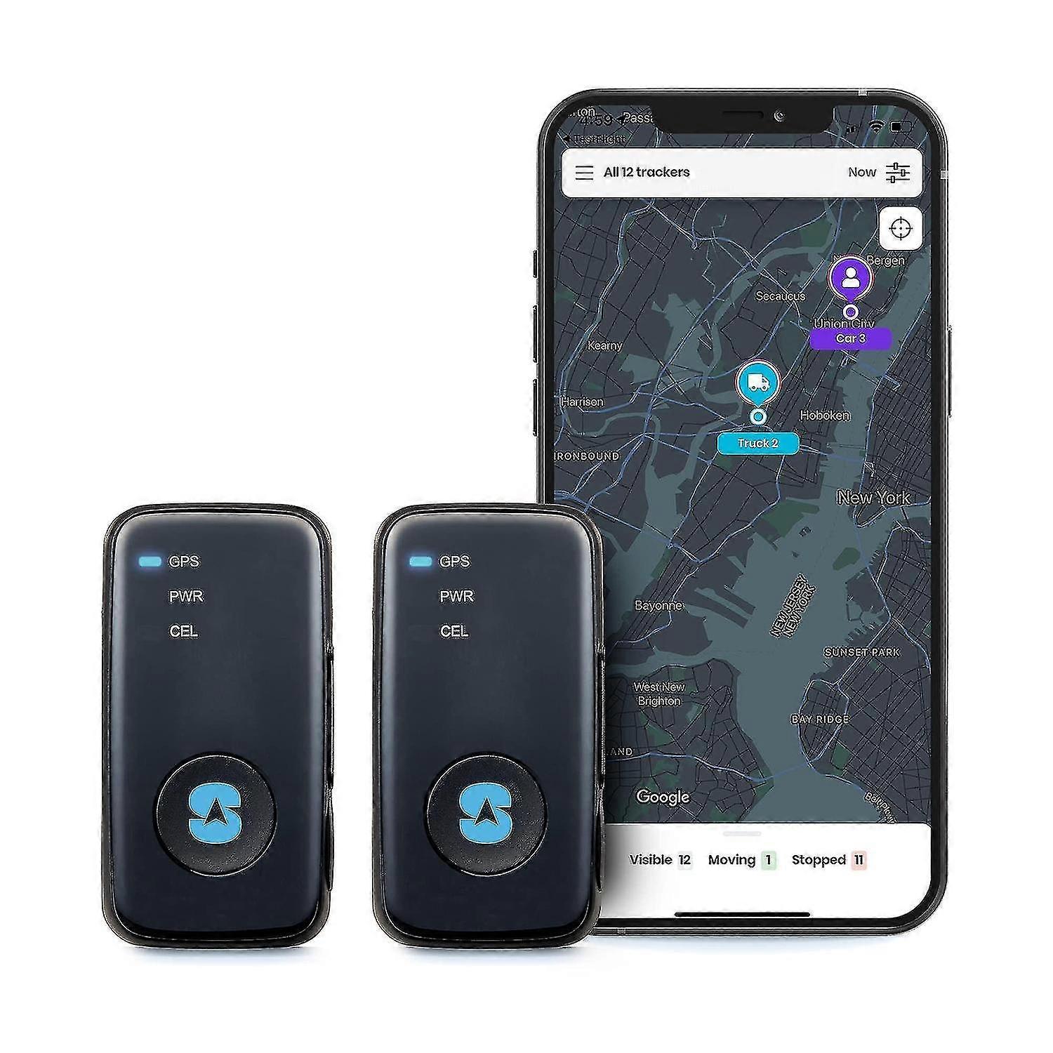 2 Pack GPS Tracker til køretøjer, biler, lastbiler, motorcykler, pårørende og aktiver tracker med App Li