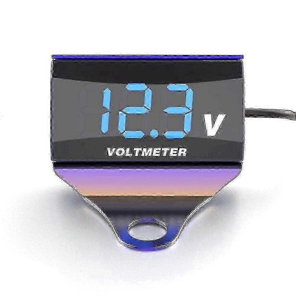 Motorcycle Dc 10-150v Digital Voltmeter Led Display Waterproof Voltage Tester Battery Moniter Gauge