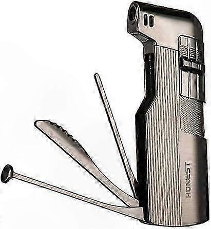 Refillable Butane Lighter with Soft Flame, Black Nickel Finish, Perfect for Gifting