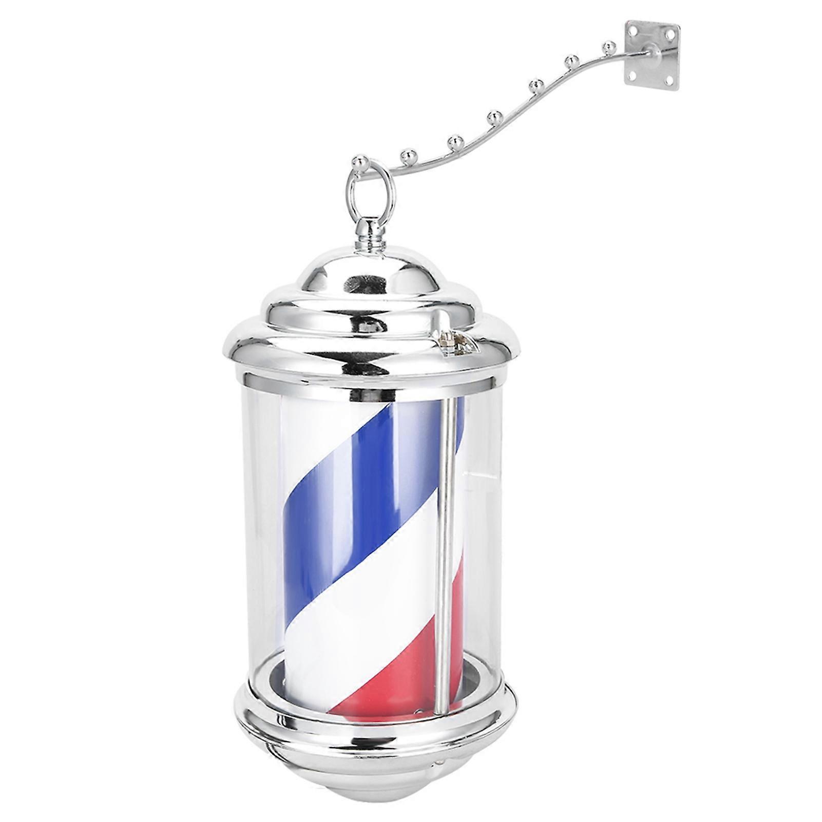 28cm Rainproof LED Barber Shop Pole Rotating Wall-Mounted Light