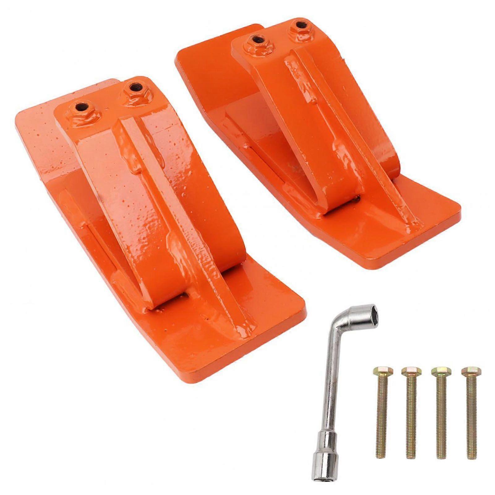 2PCS Tractor Bucket Protector with Double Lock Nuts and Bolts Steel Ski Edge Guard Lawn Tractor Attachments