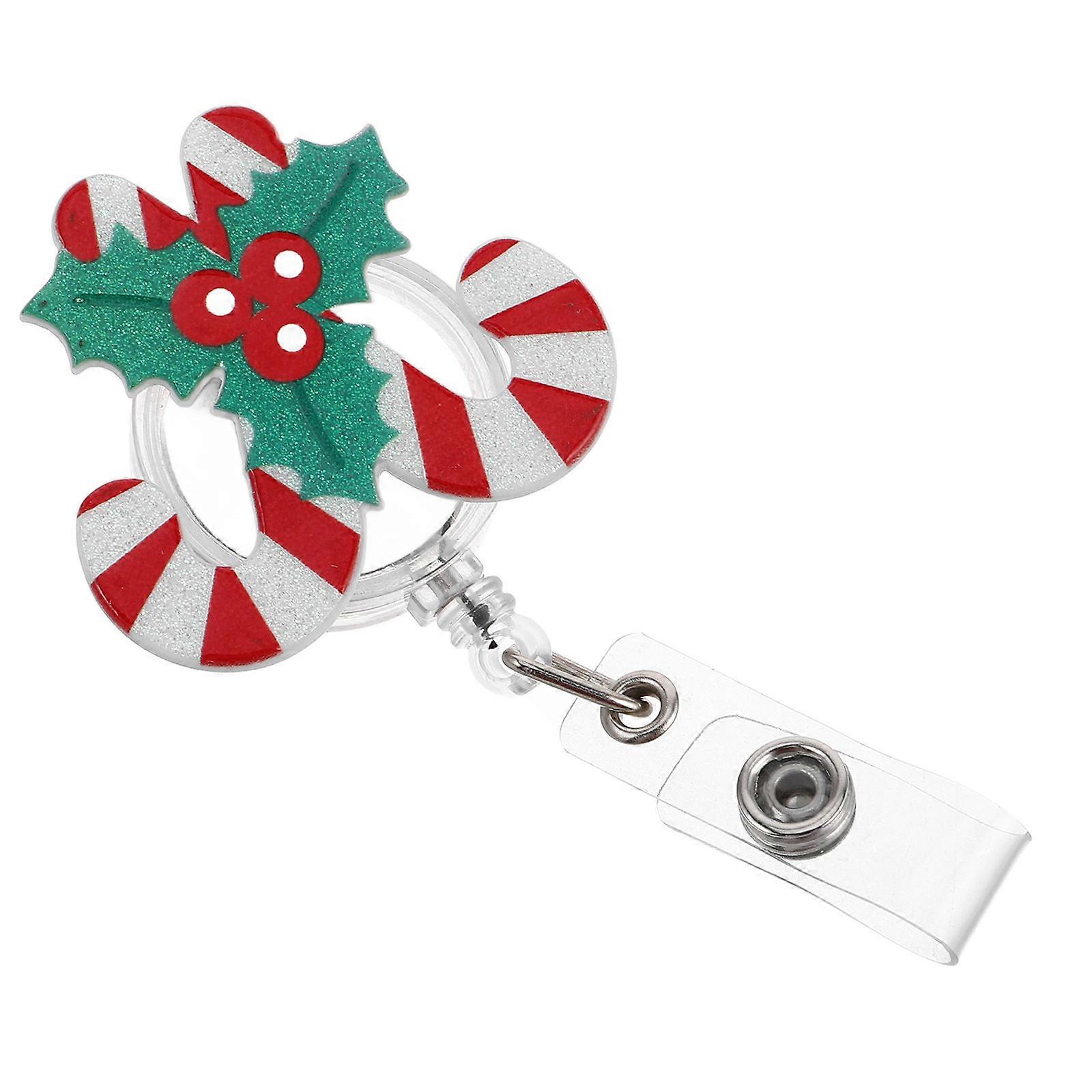 Badge Holders Christmas Badge Reel Retractable Id Card Holder with Clip
