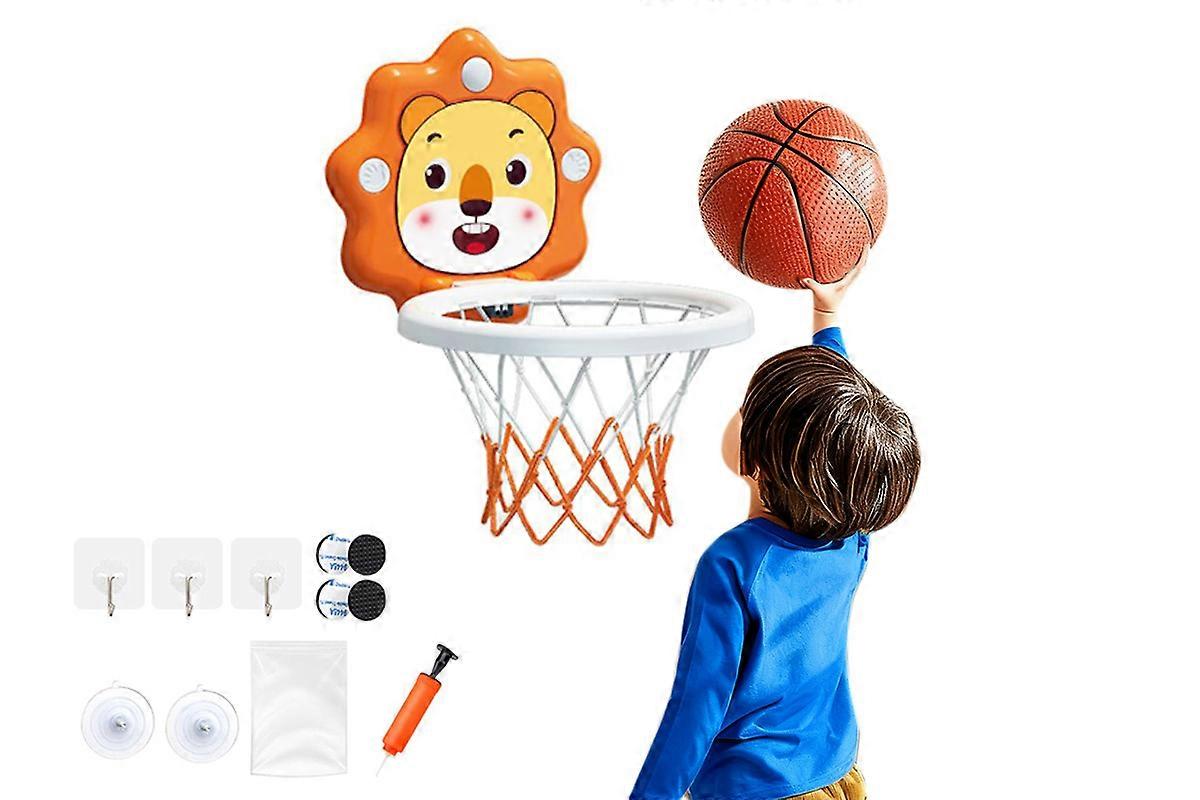 Adjustable Basketball Hoop for Little Ones with Mini Basketball Set-Yellow