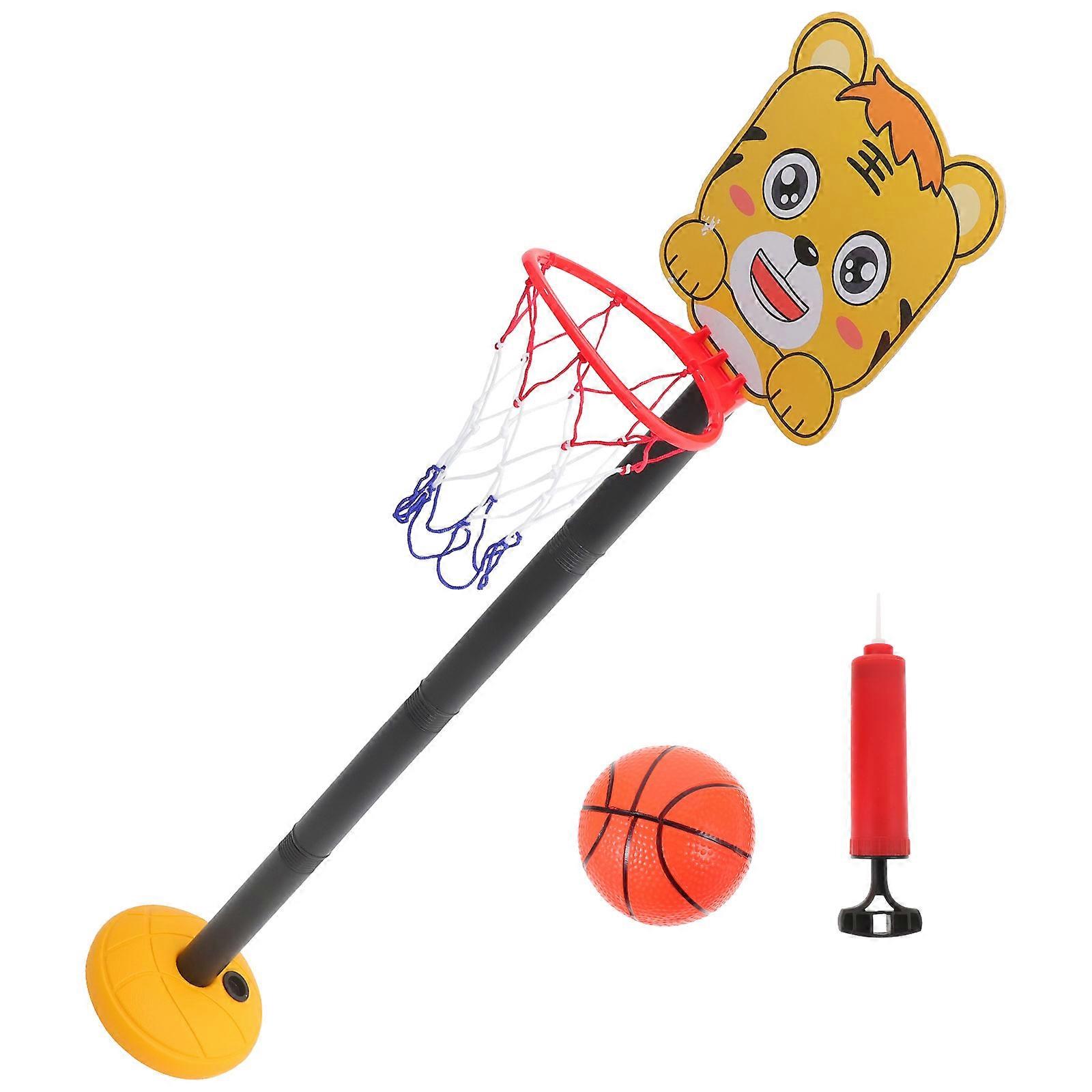 Adjustable Basketball Frame Toy for Kids 1Set with Cartoon Design and Freestanding Function