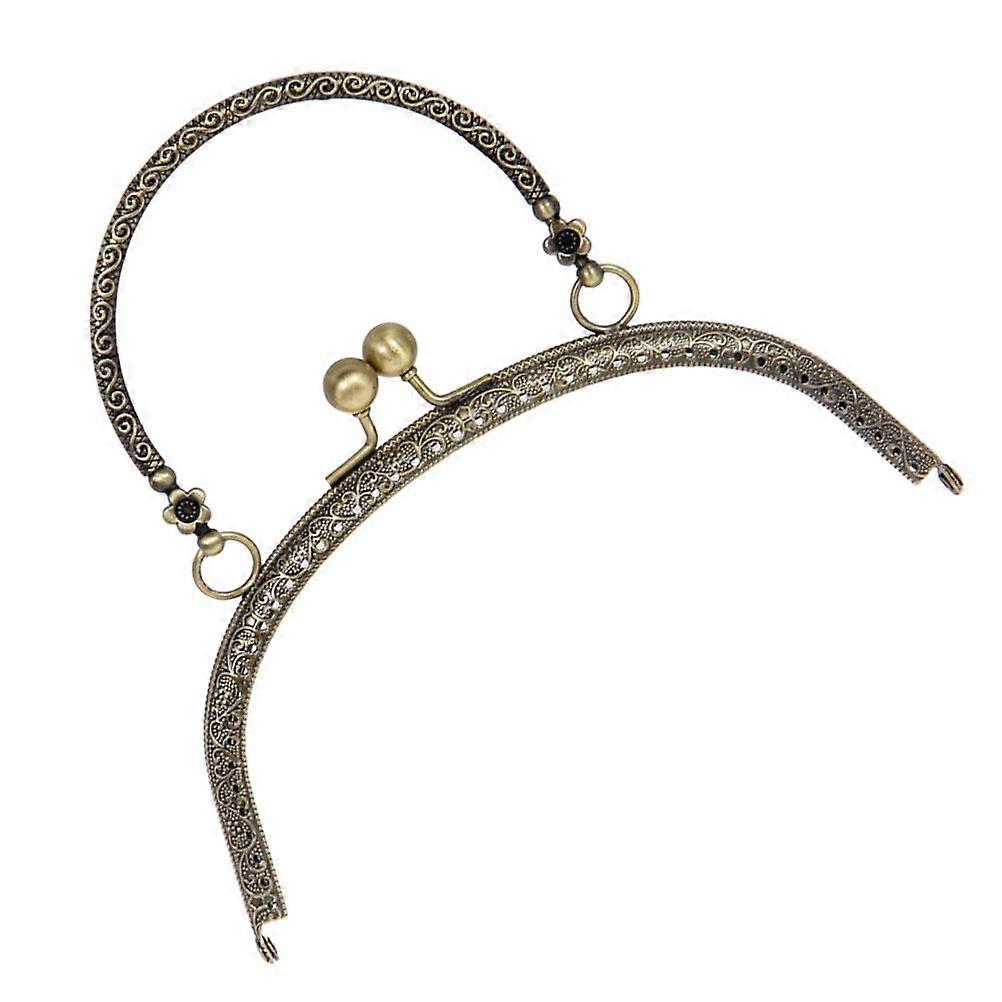 16.5cm Retro Curved Metal Frame Purse Embossing Coin Bag Clasp Lock DIY Handle for Bag Sewing Craft Tailor Sewer