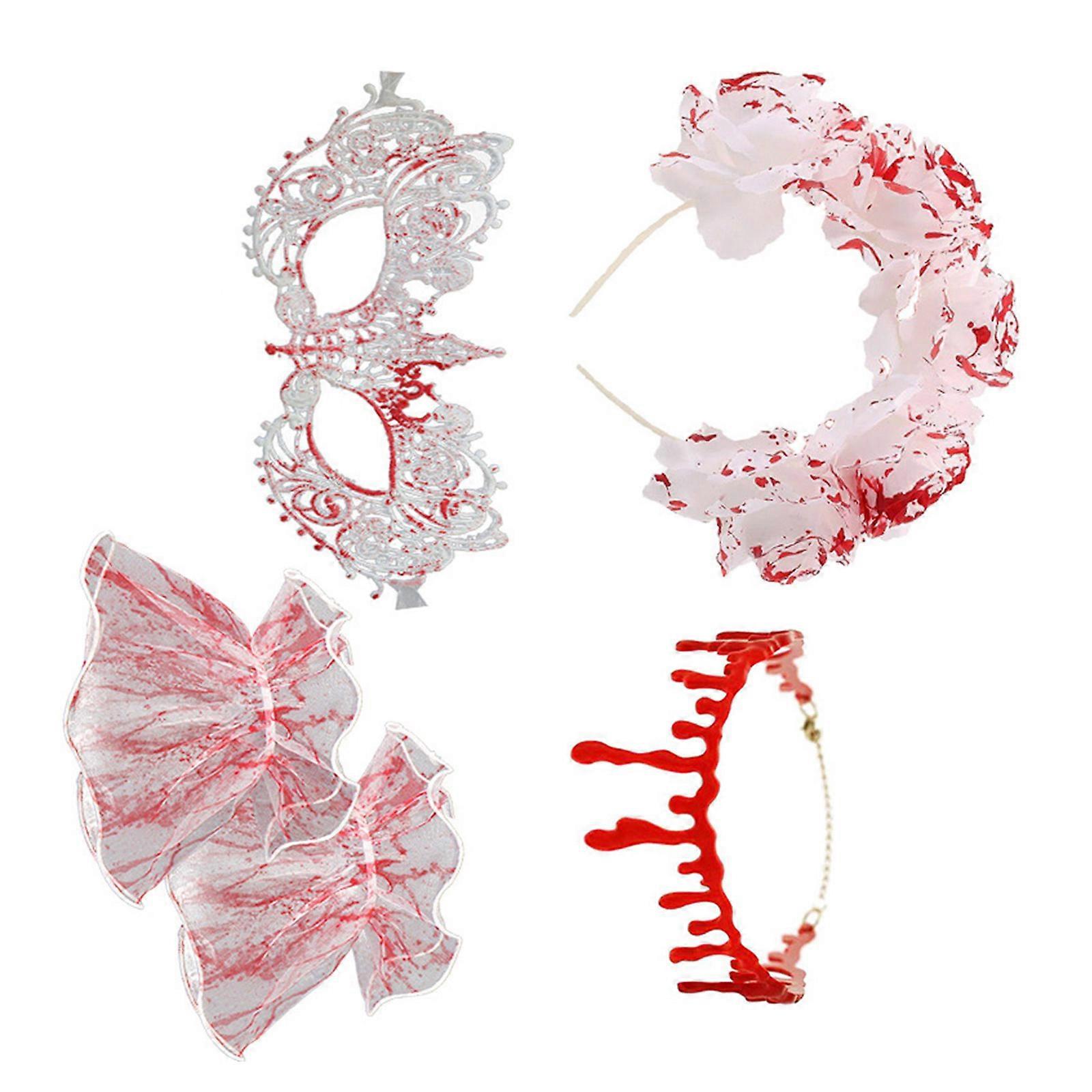 Reusable Washable Terrifying Blood Effect Halloween Props Set With Realistic Dripping Design Costume Accessories Multicolor