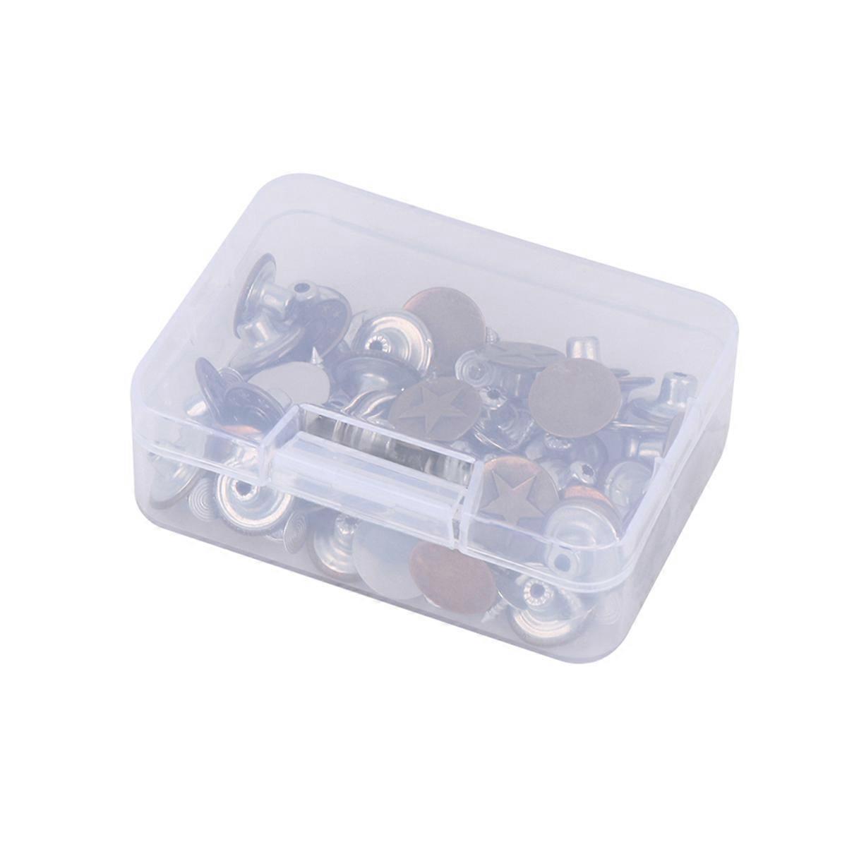 Jeans Buttons Replacement Kit Iron Tack Button Set with Rivets for Denims Jeans Jackets Star Shape Easy Installation 50Sets