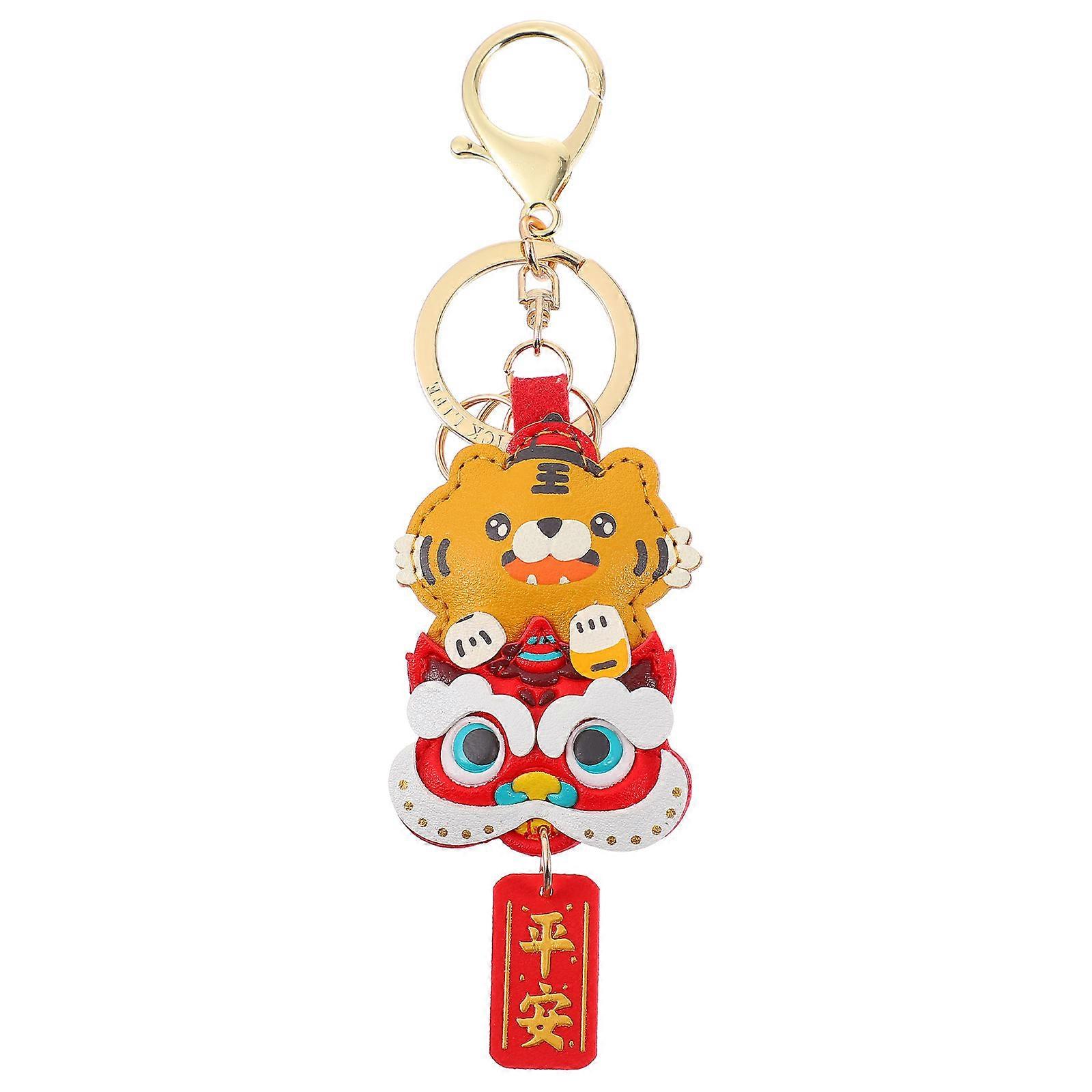 Car Tiger Key Chain Bag Decoration for Home Multi Color