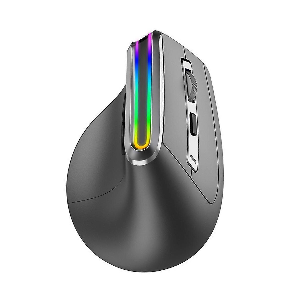 Ergonomic RGB Wireless Vertical Mouse USB Optical Mouse Rechargeable Bluetooth Mouse for Desktop/Lap