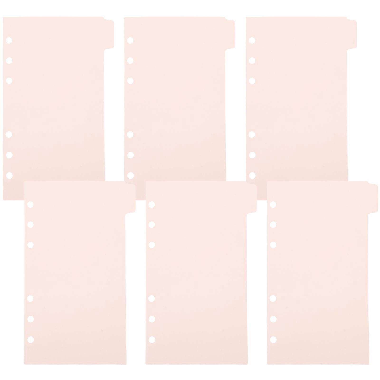 30Pcs Binder Dividers with Tabs Pink for Office 6-Hole Paper Organizers