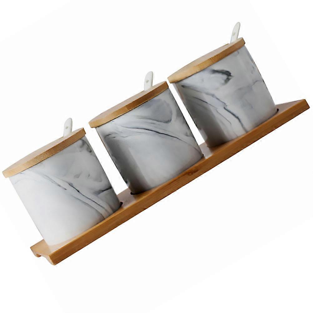 White Ceramic Spice Jar Set for Storage 1Set Kitchen Seasoning