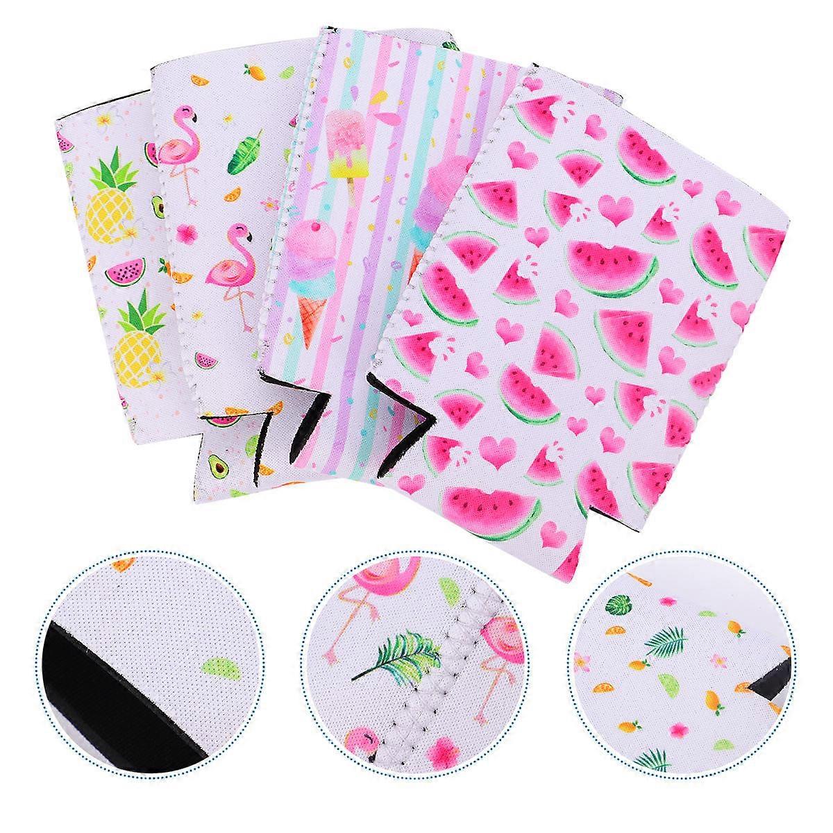 Can Sleeves Protector Creative Reusable Washable Assorted Color 10.5x9.5x0.2cm 4 Pcs
