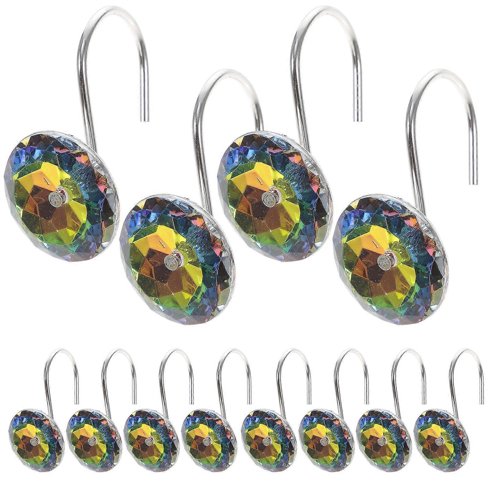 Multi Color Bathroom Shower Curtain Hooks Suitable For Wet Environment 36 Pcs Strong Hollow Ball Design