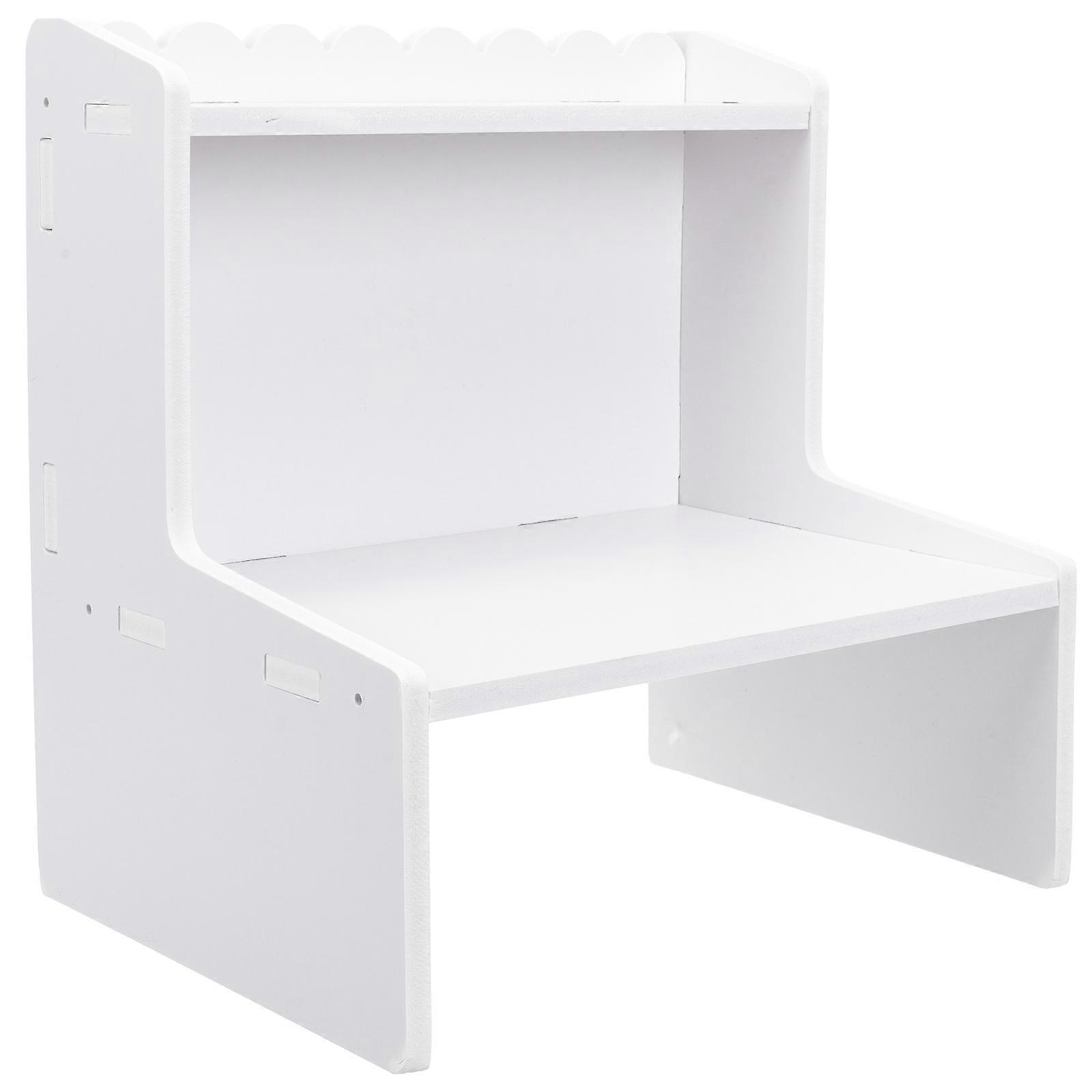 Desktop Storage Rack Wood Display Shelf 30.5X28X21.5Cm Modern Organization Office Supplies 1Set