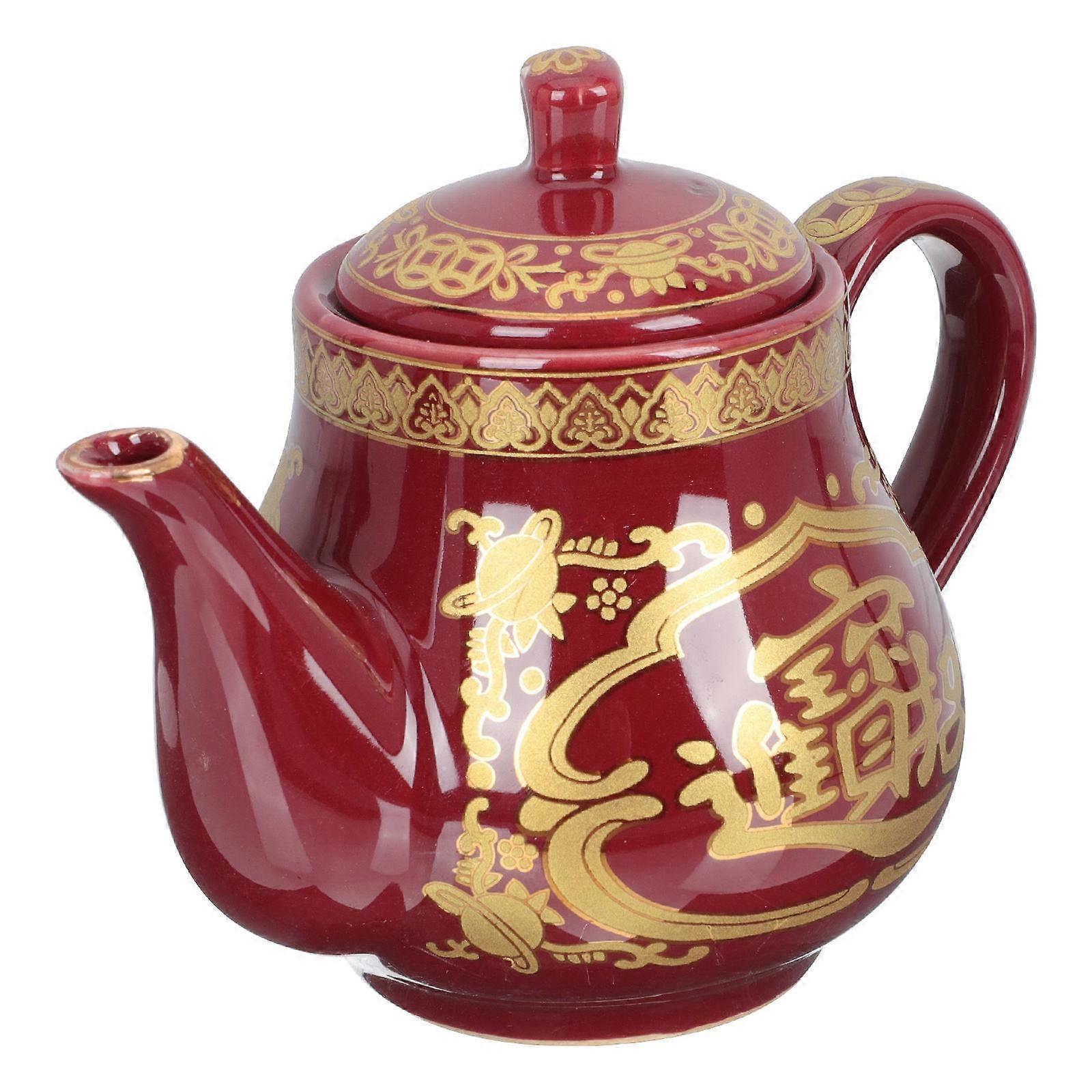 Decorative Teapot Ceramic Teaware Cold-Resistant 14.5x9cm 1Set
