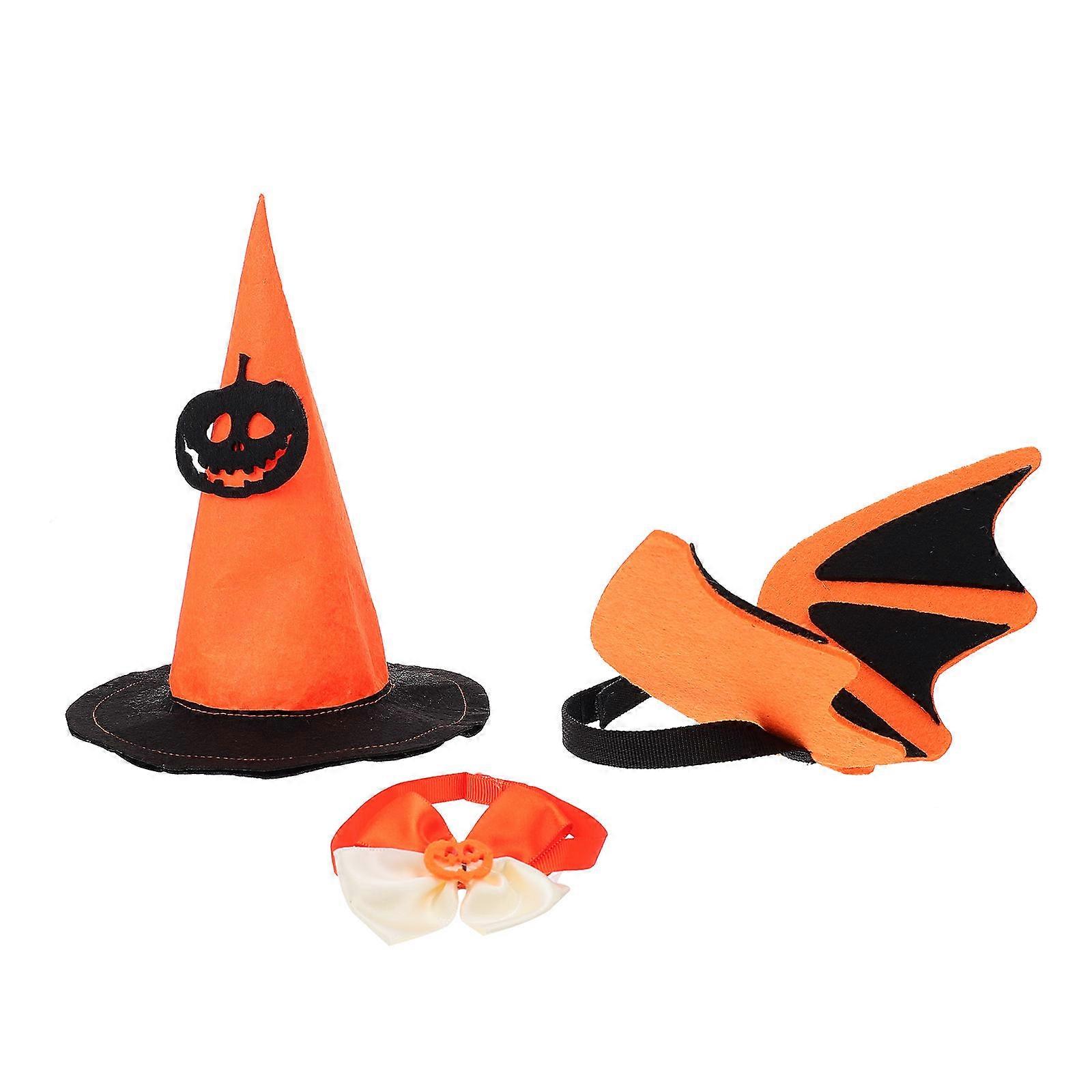 Assorted Color Pet Halloween Costumes 2 Sets With Decorative Collar Adjustable Wings For Pet Owners Halloween Party