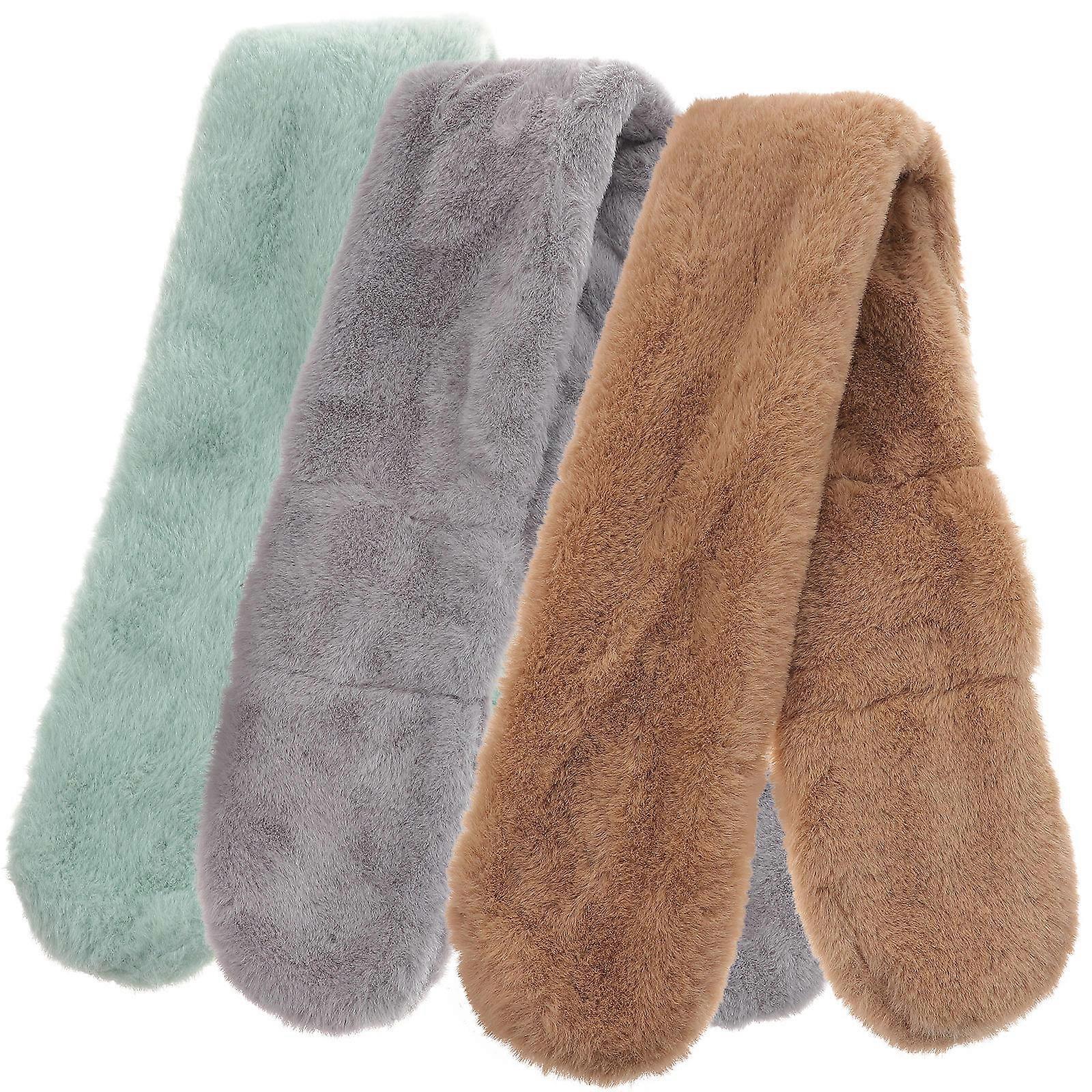 3Pcs Kids Scarf Plush Winter Scarf For Toddlers School Snowball Fights 74x10cm Assorted Color Cold Protection