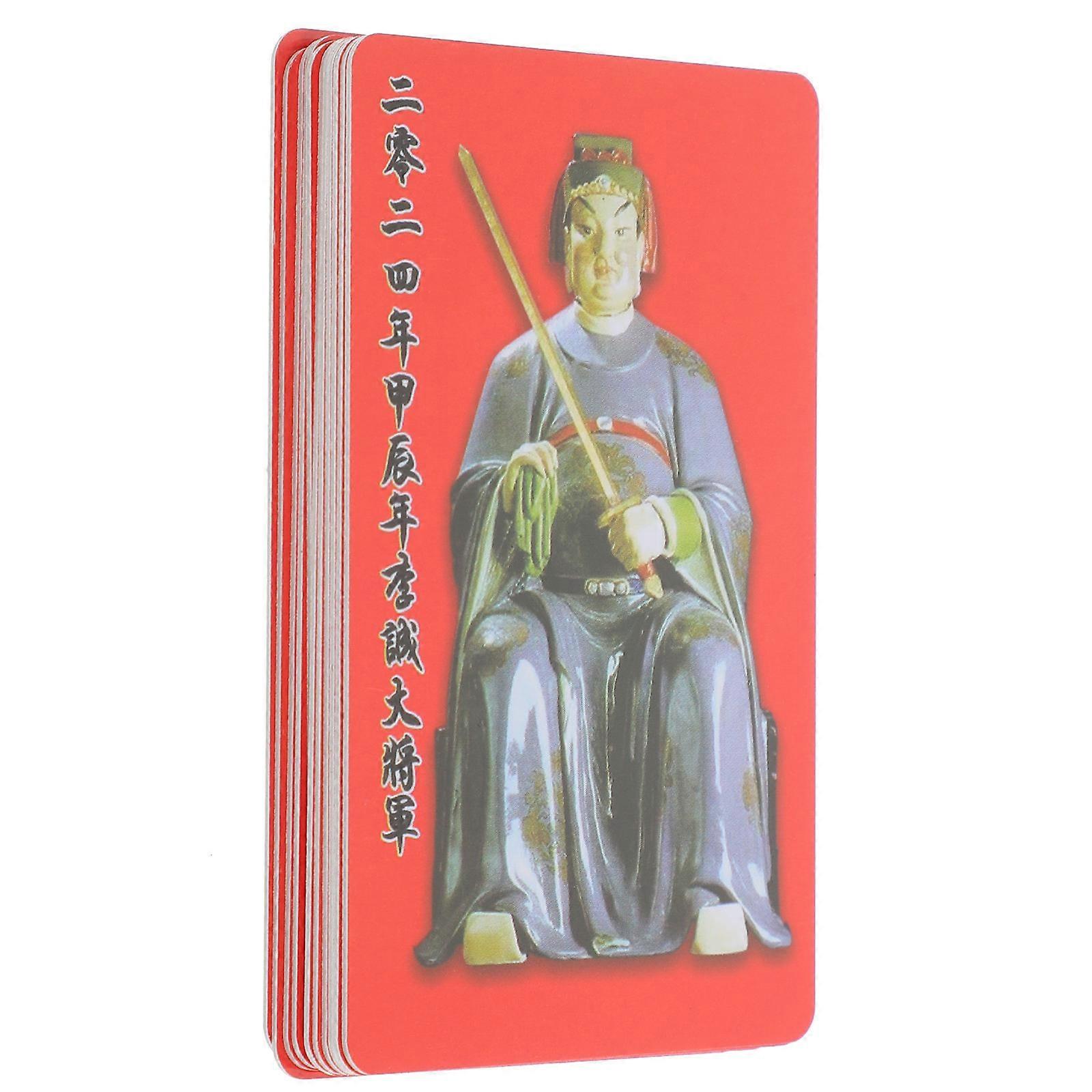 Chinese Style Amulet Taisui Card for Luck 10Pcs Red PVC Material