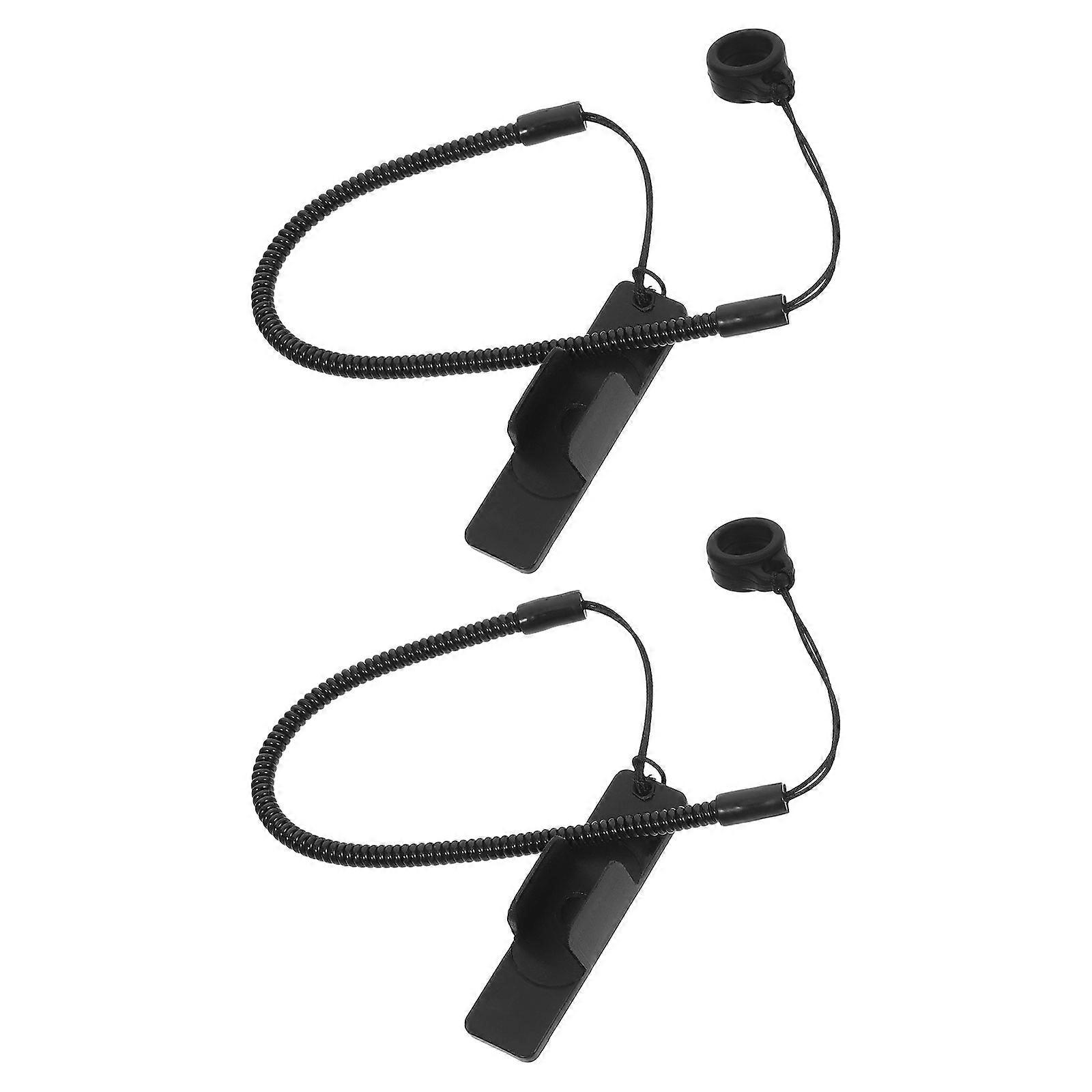 Elastic Black Stylus Pen Tether for Tablet Use with Retractable Spring 10Pcs