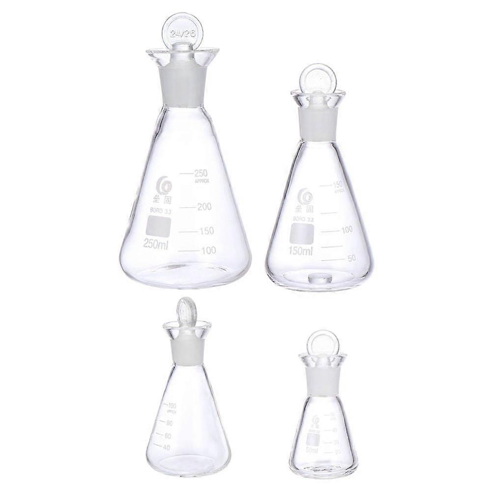 Iodine Flask Glass Borosilicate Flask for Storage Use 4Pcs Experiment Accessory