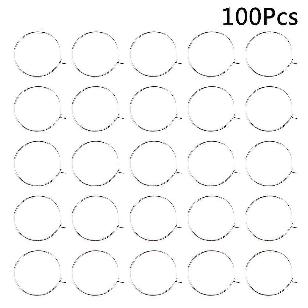 O-Type Earring Accessories Silver 100Pcs for Wine Earring Hoops Bulk Use