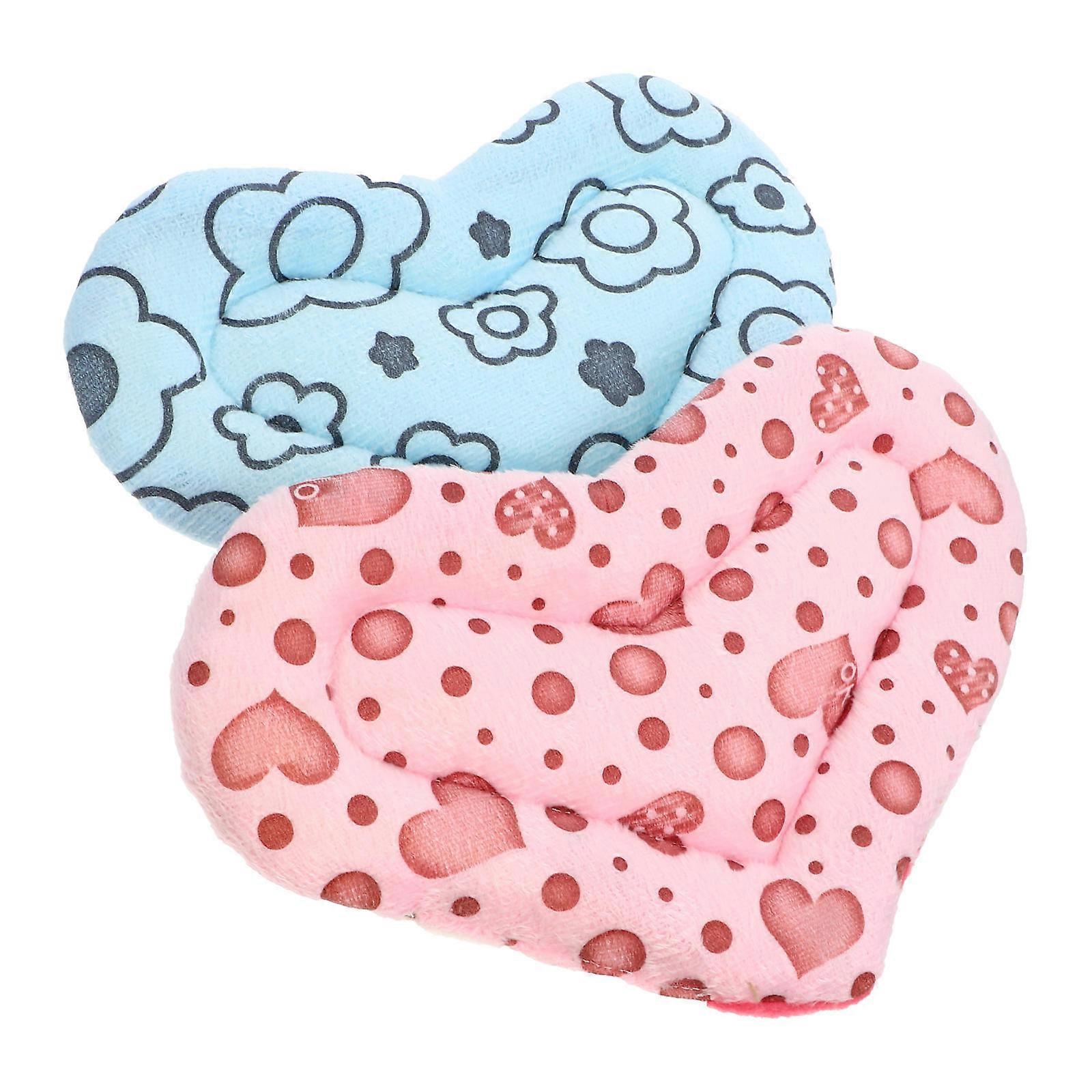 Pet Mini Nest Pad 2Pcs Assorted Color Portable Comfort Cloth Hamster Warm Cushion