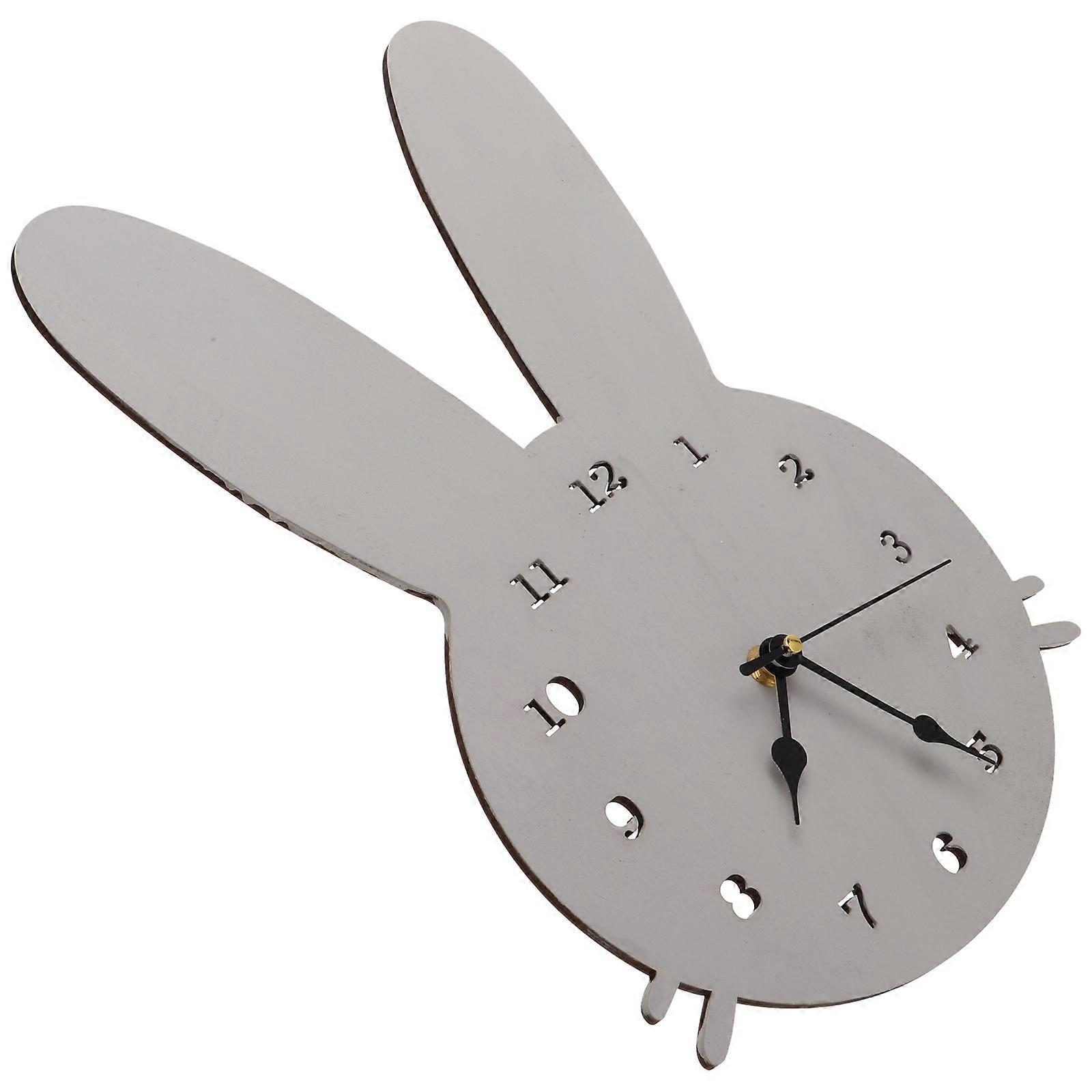 Grey Wooden Wall Clock Hanging Clock for Home 2Pcs Creative Design