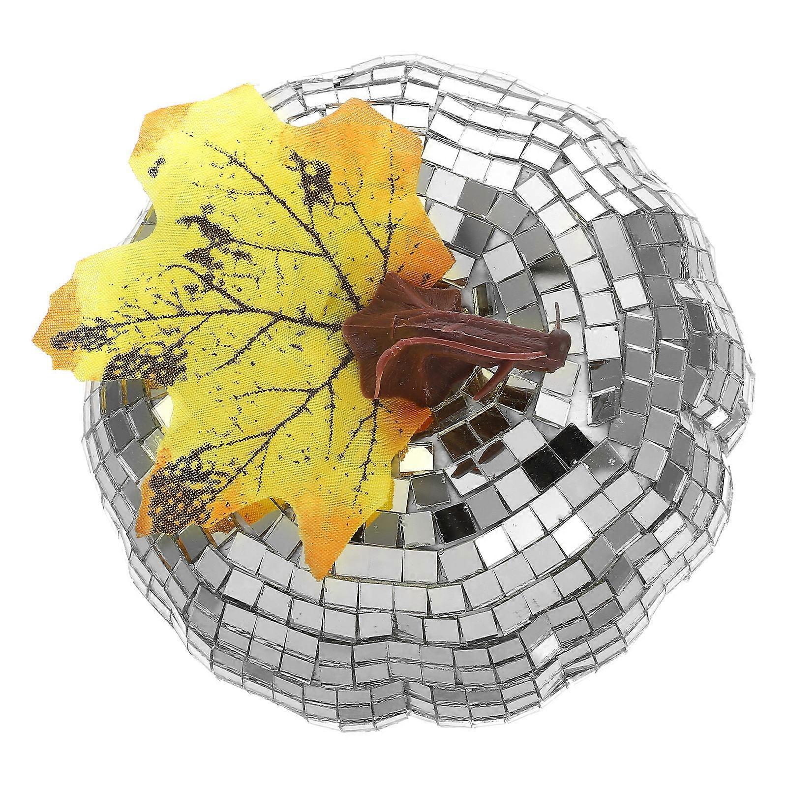 Mirror Surface Pumpkin Figurine for Halloween Decor 5Pcs Disco Pumpkin Set