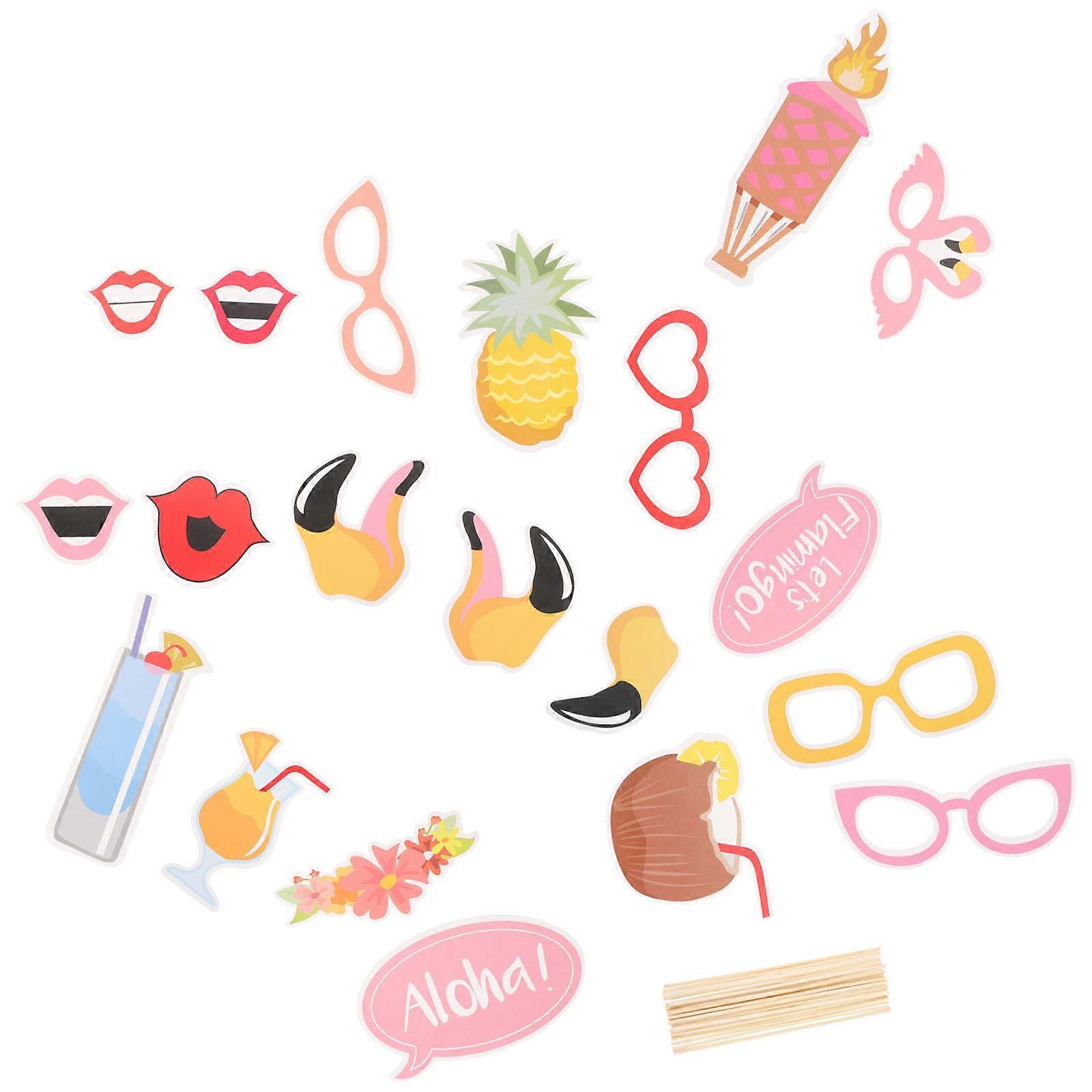 Hawaii Photo Props Set For DIY Projects Summer Design Handheld 12Pcs