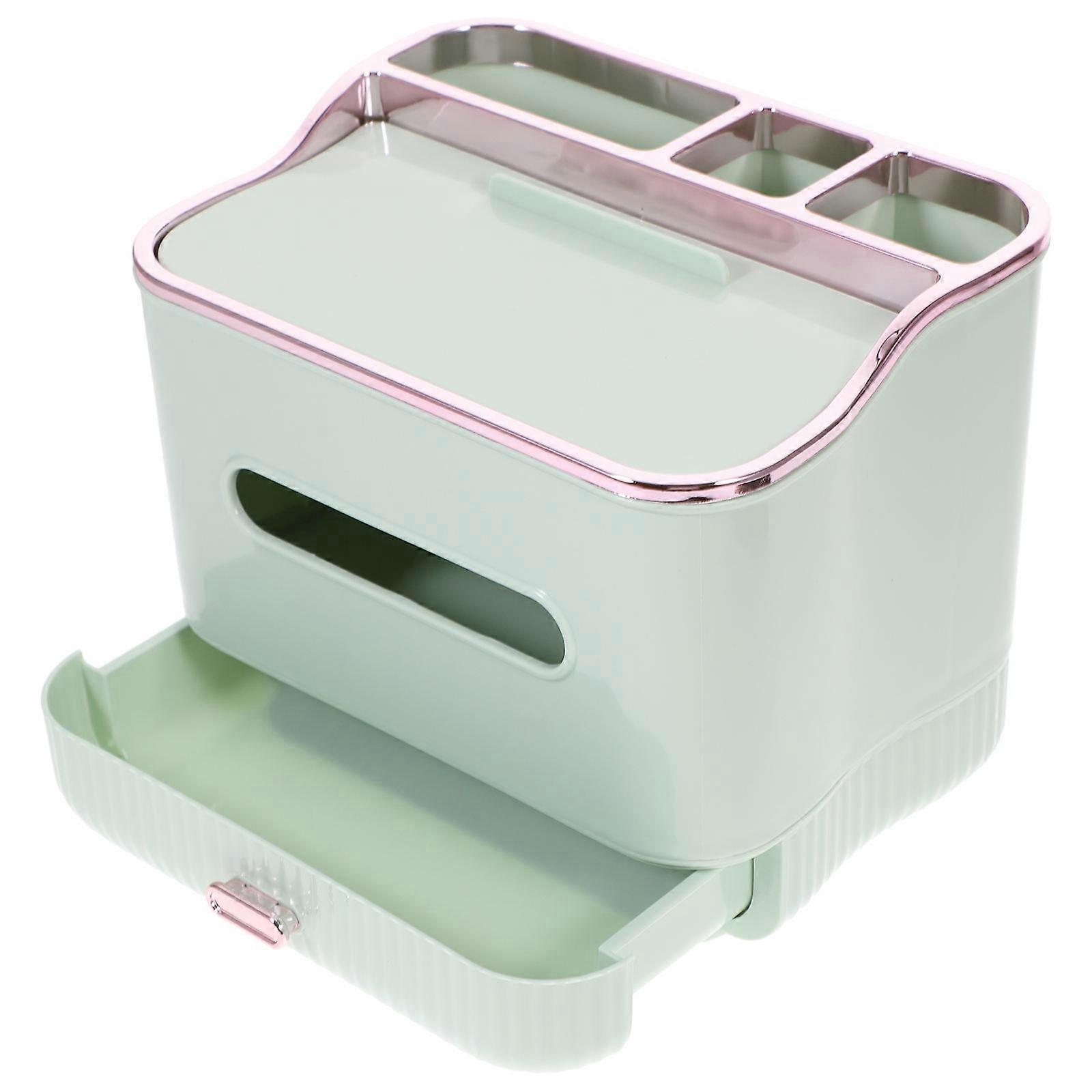 2Pcs Tissue Box Multi-Use Organizer for Vanity Countertop Home Use