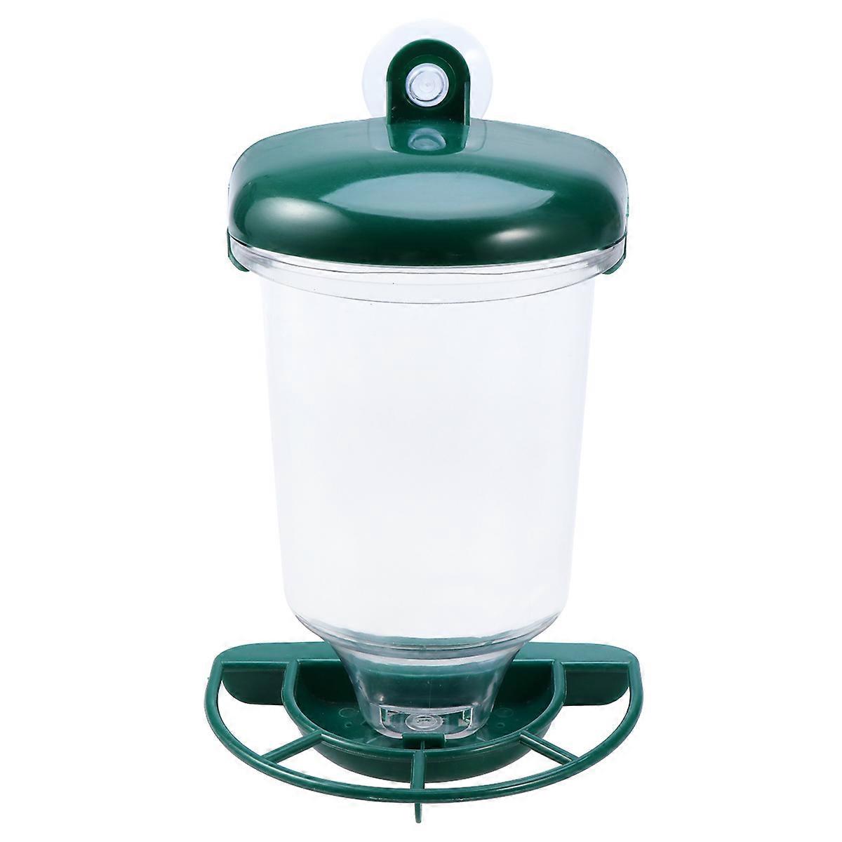 Plastic Bird Feeder Bird Feeding Window Feeder 6Pcs Green Set