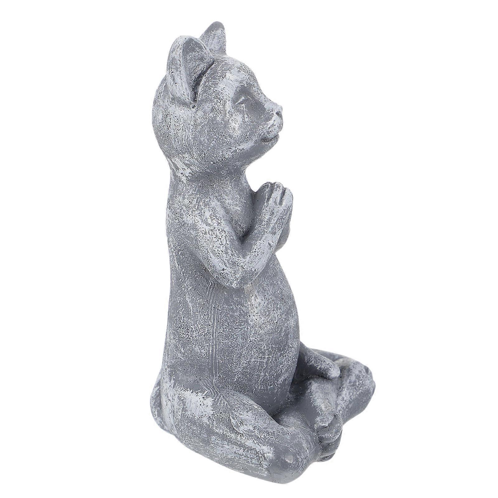 Cat Garden Decoration Resin Cat Figurine for Yoga Function 2Pcs