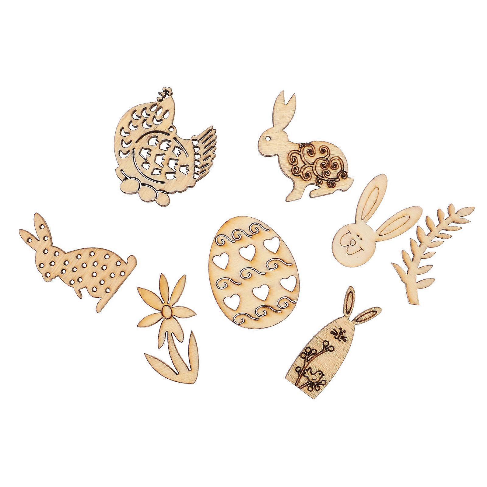 Easter Egg Chips Wood Ornaments for DIY Projects 200Pcs