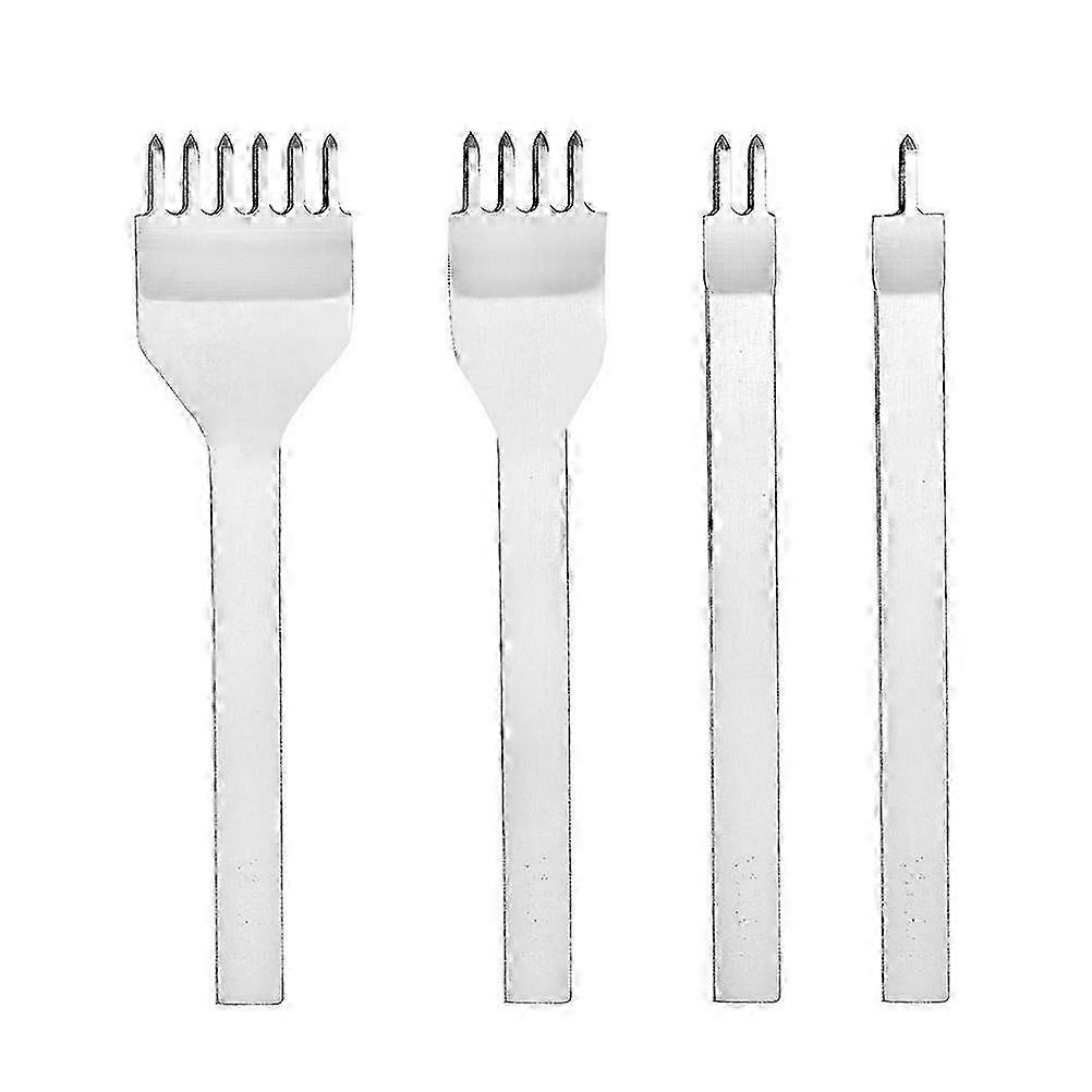 Multi-Prong Punch Set For Leather Craft, High Speed Steel Chisel With Tough Structure And Fine Resistance To Abrasion And Impact, For Quick And N