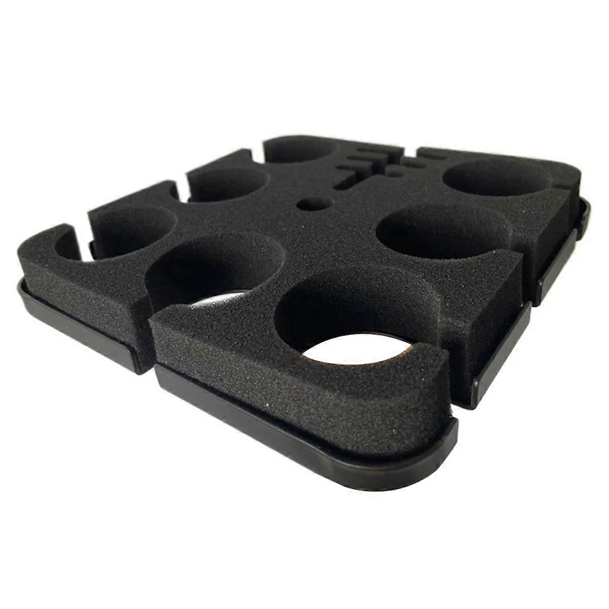 Multi Microphone Holder Square Tray Mics Holder with Cable Slots Holds Up to 7 Mics for Organize an