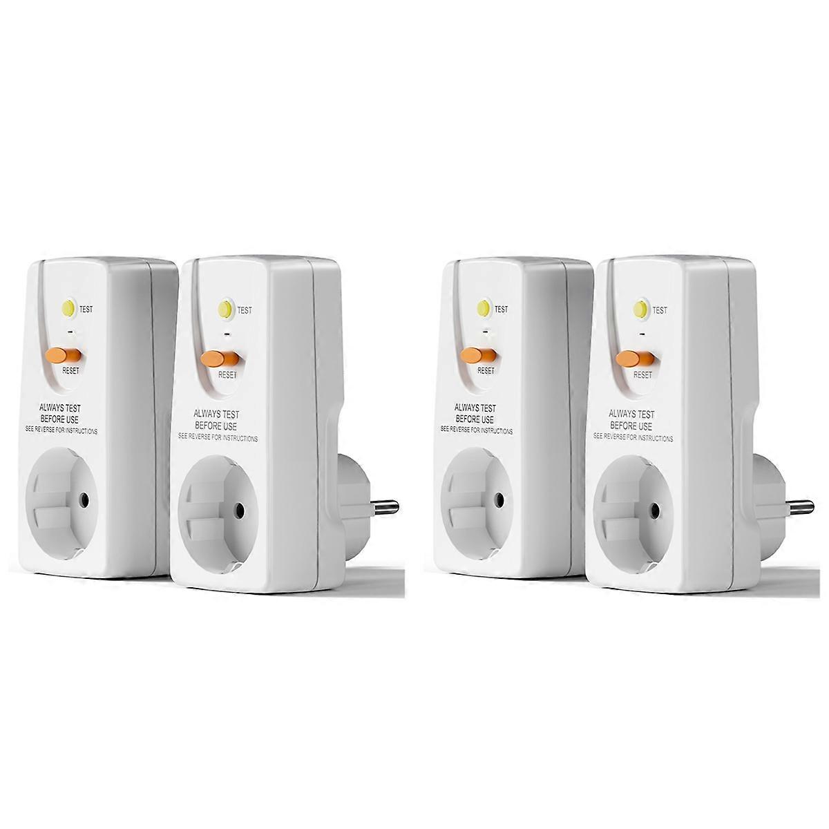 4pack 16A Gfci Leakage Protection Plug Rcd Socket Home Circuit Breaker Cutout Switch Personal Protec