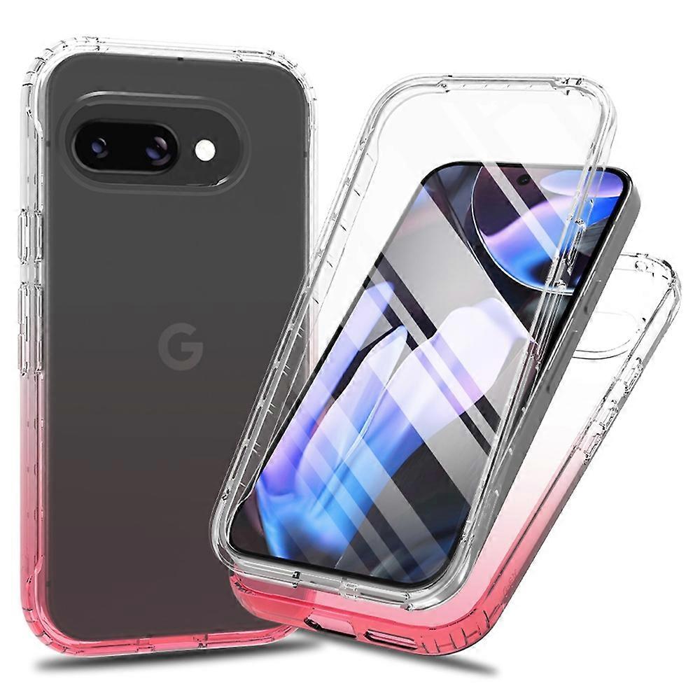 For Google Pixel 9a Case PC TPU Gradient Color Mobile Phone Cover with PET Screen Film