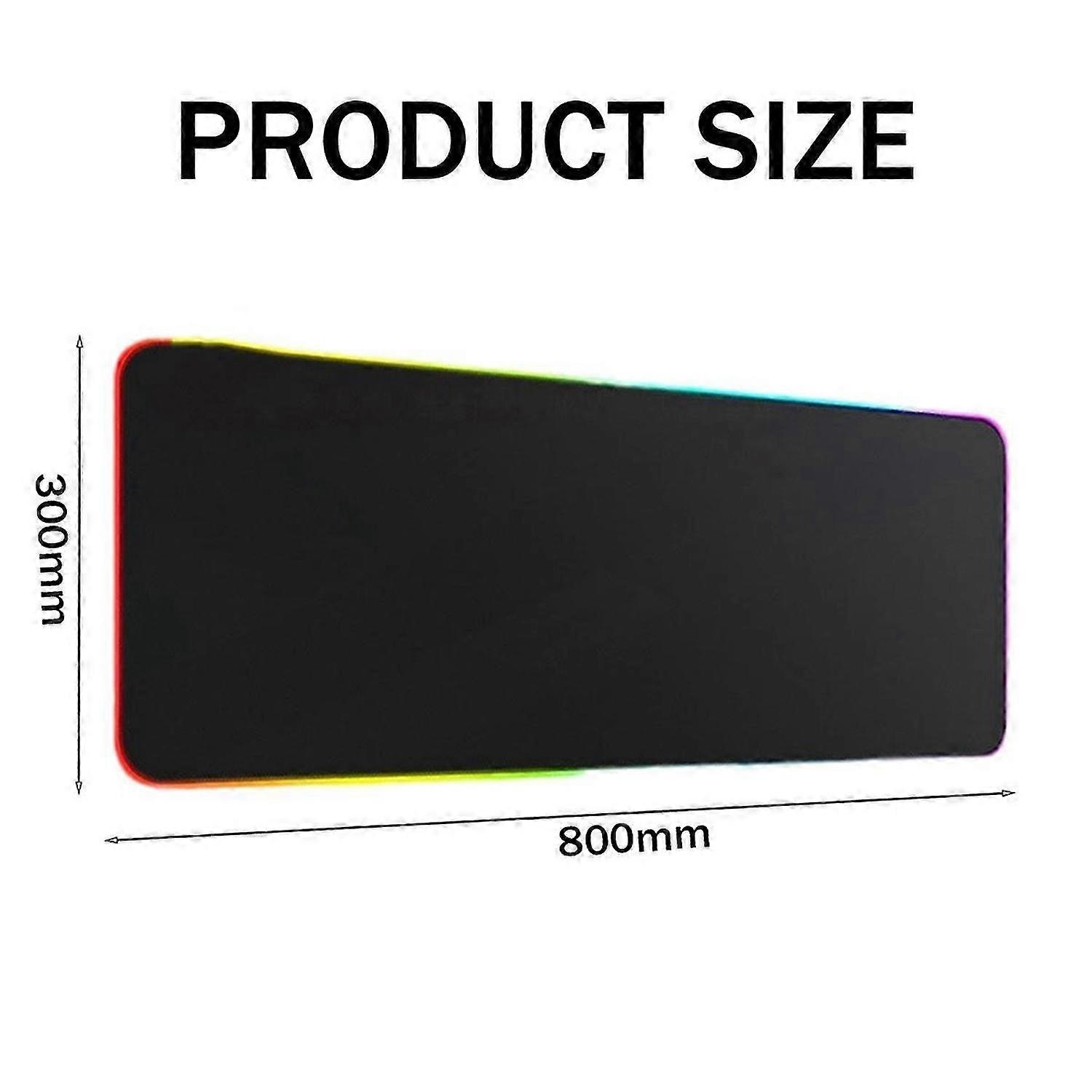 Gaming Mouse Pad, 31.5 x 11.8 in RGB Mouse Mat, with Non-Slip Rubber Base Computer Keyboard Mouse Ma