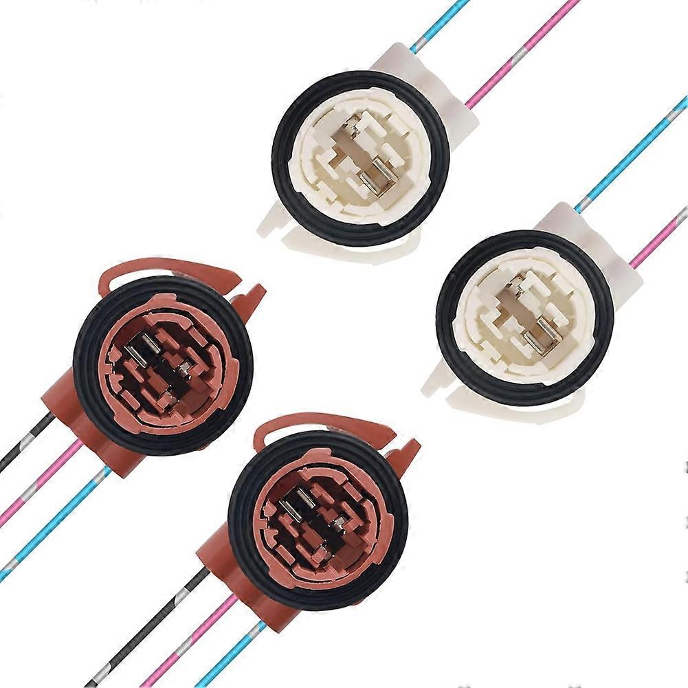 4PCS Turn Signal Socket & Tail Light Socket,3156 3157 Bulb Sockets with Tail Light Harness & Quick-Connect Plug