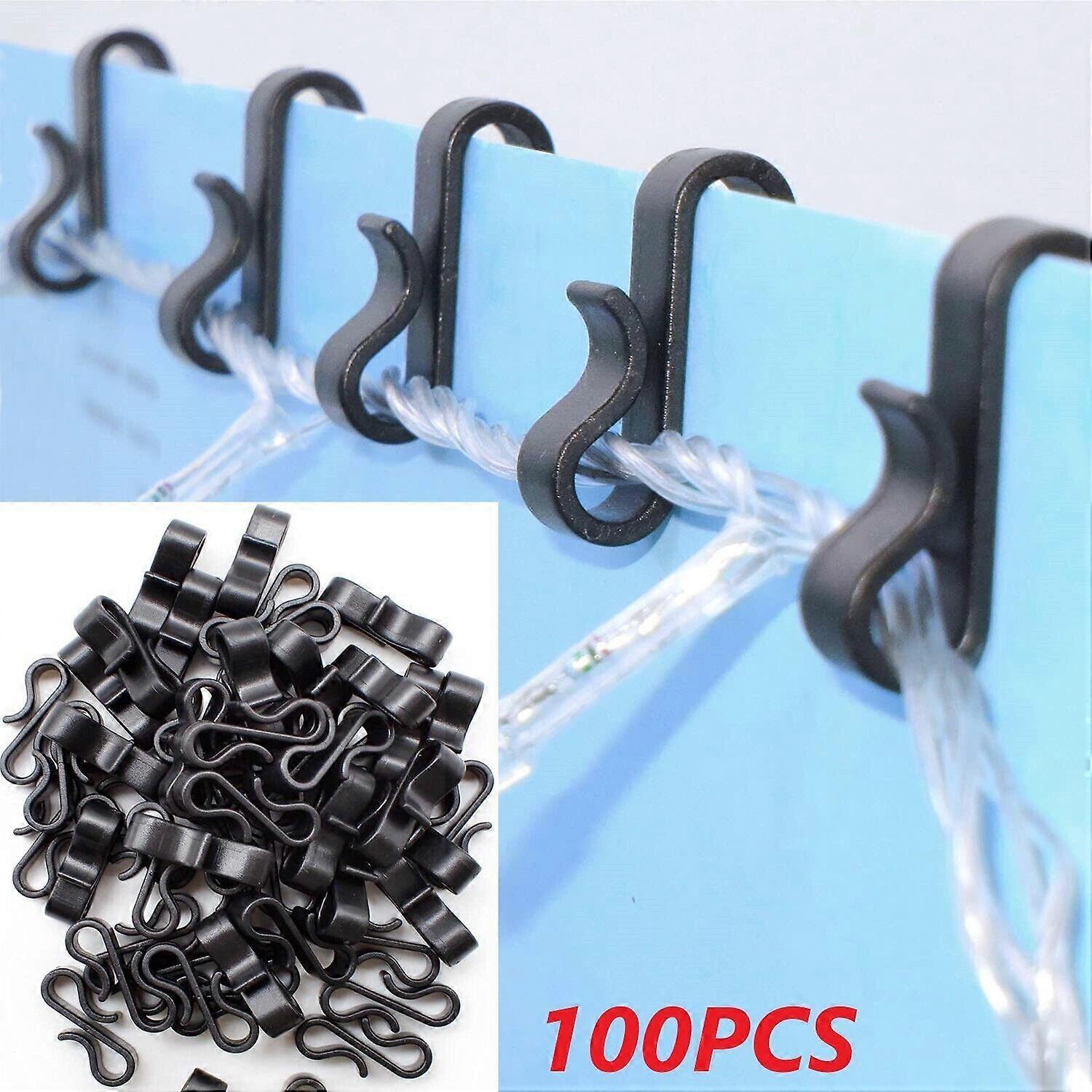 1/100PCS Gutter Hanging Hooks "S" Clips for Christmas String Lights Outdoor