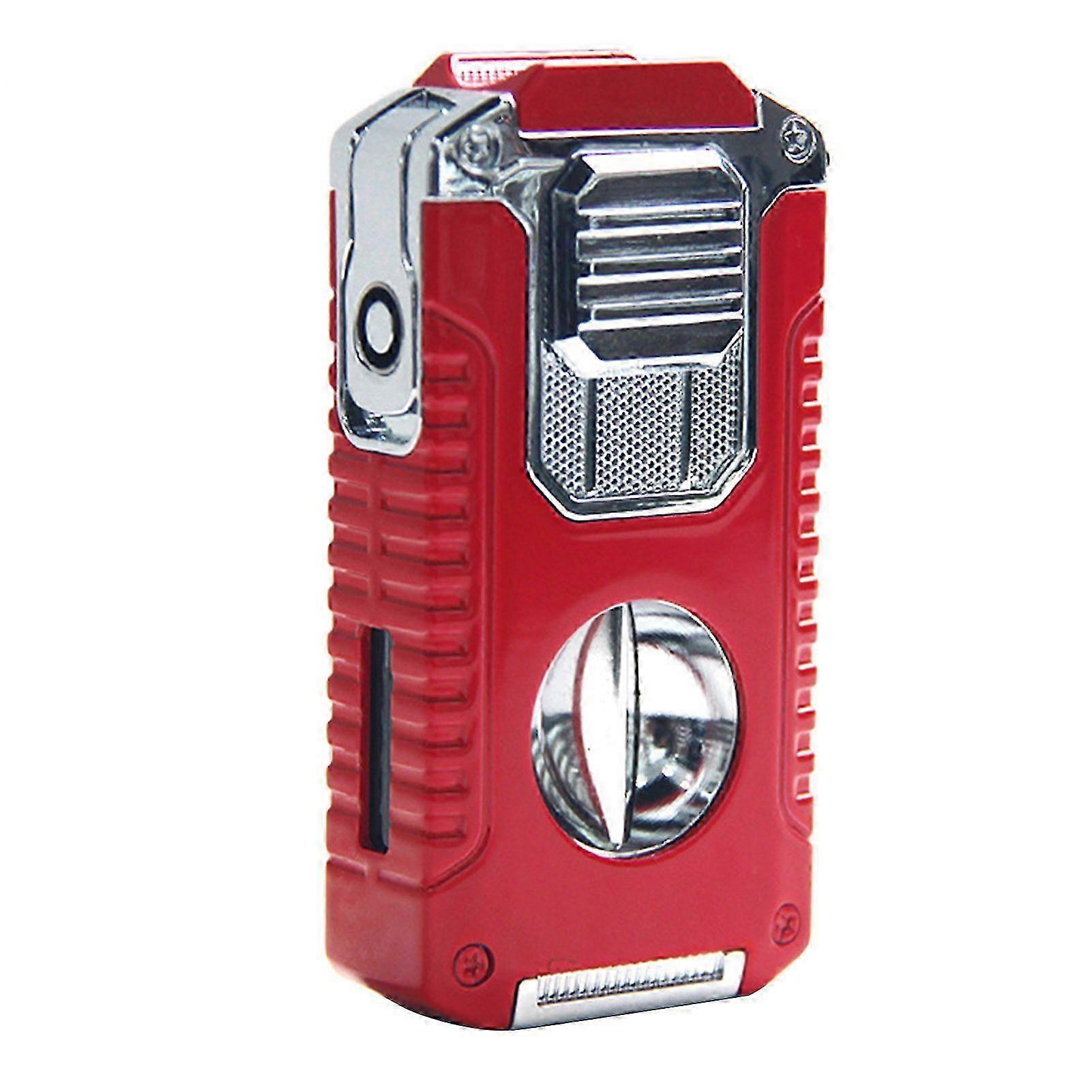 5-in-1 シガーライター Vカッター&パンチ&ドローエンハンサー付き - トリプルジェットフレーム詰め替えブタントーチ、男性へのプレゼントに最適