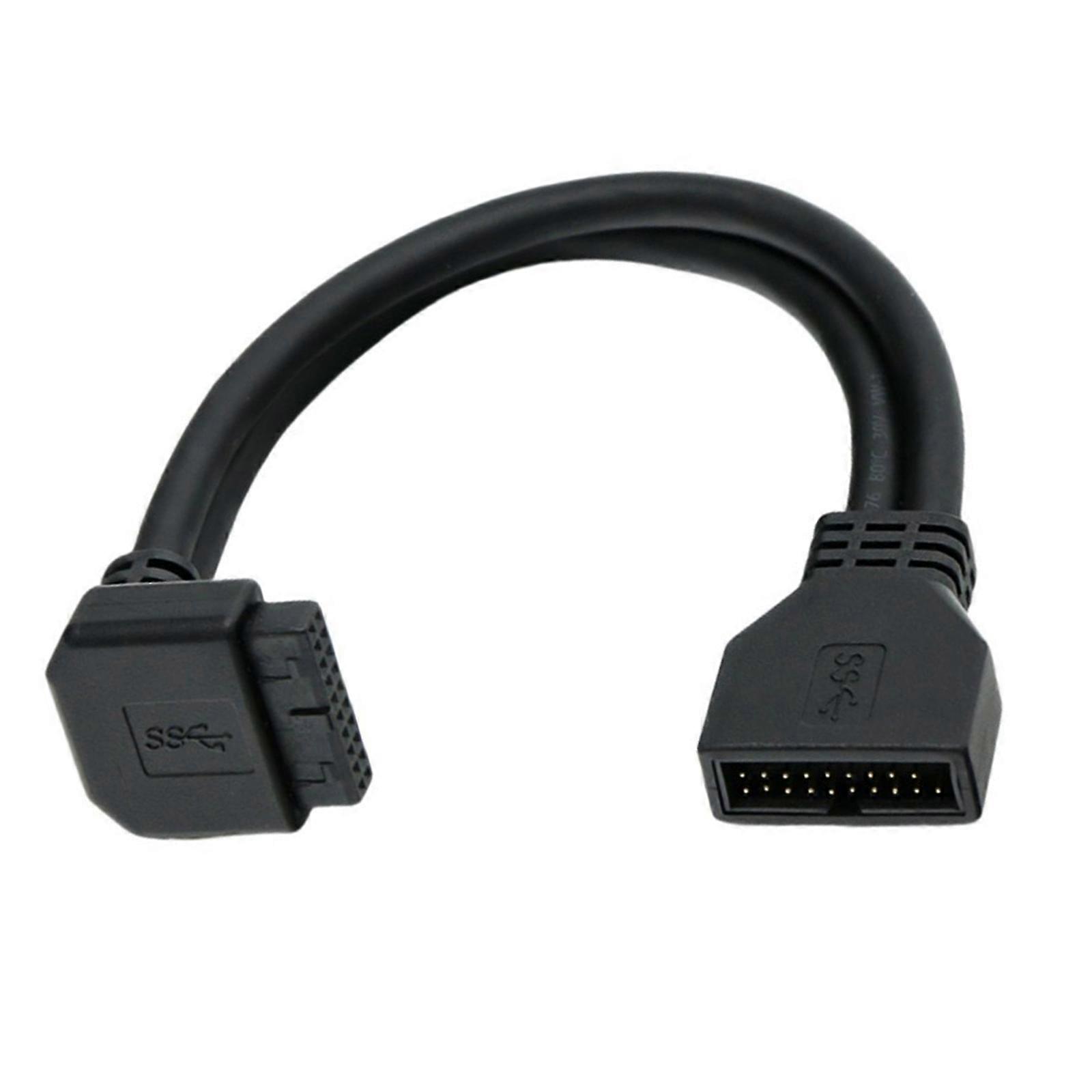 Computer Case USB3.0 Front Header Cable 19Pin 20Pin Wide Compatibility Right Angled for Desktop Motherboard Multicolor