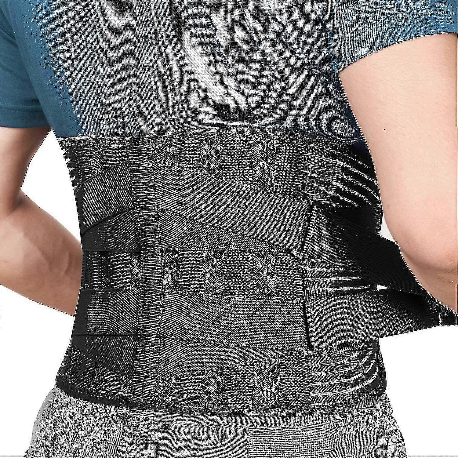 Back support belt for lower back pain relief with 6 stays and breathable design