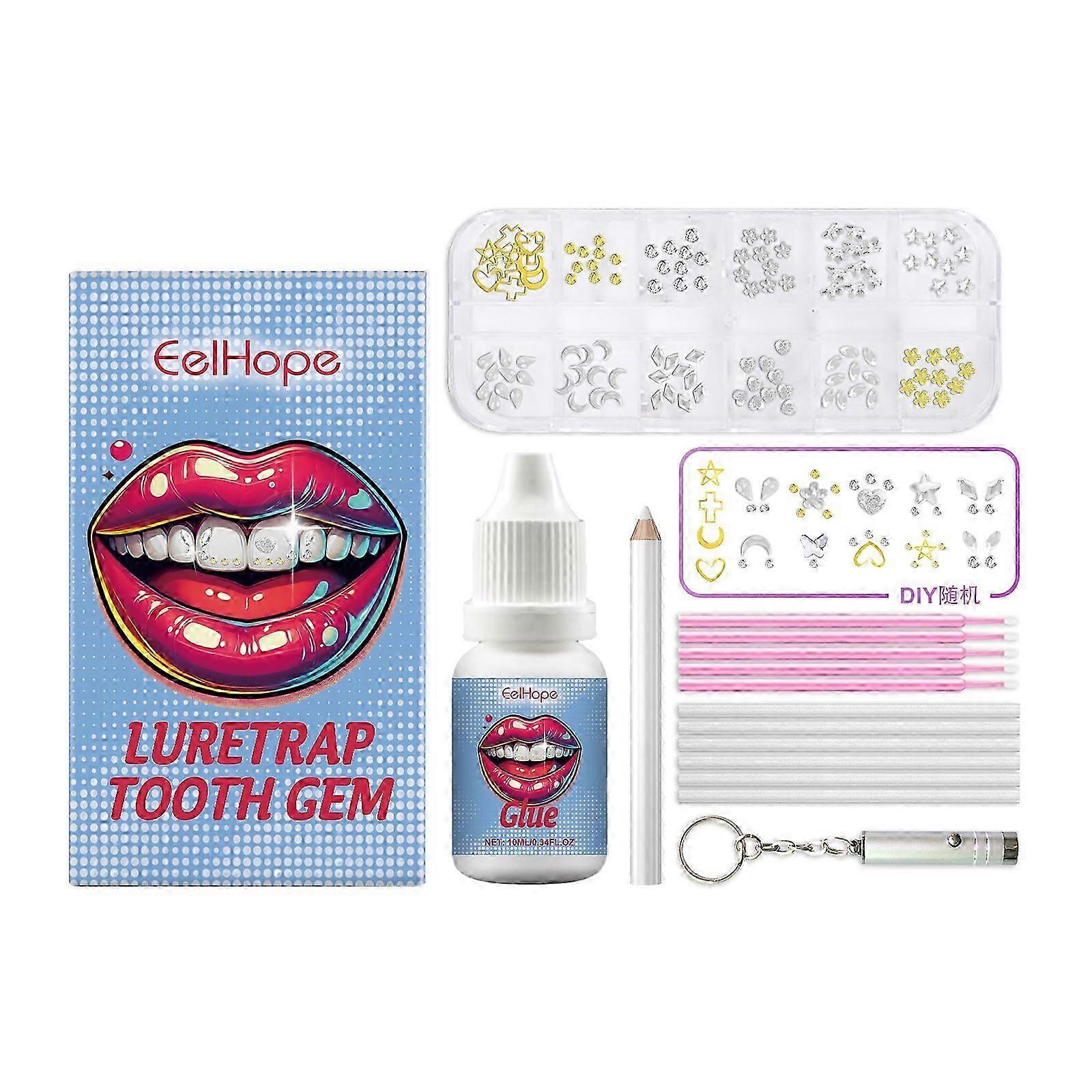 DIY Dental Beauty Set - Sparkling Tooth Gems , UV Light for Unique Smiles