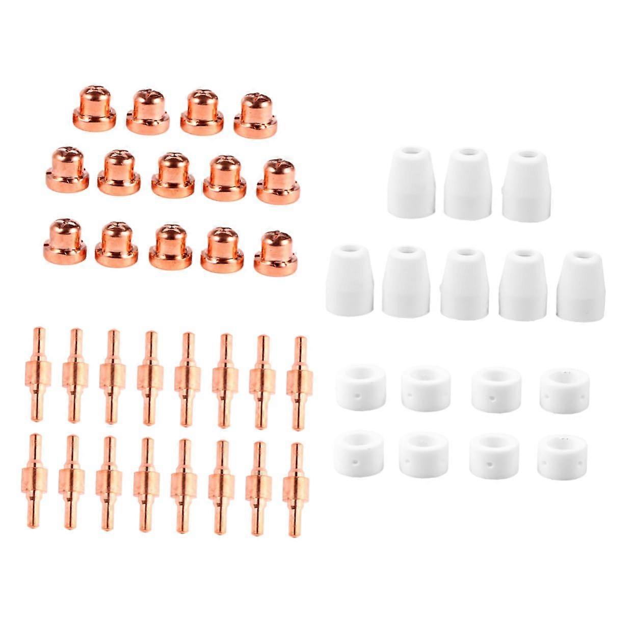 Plasma Machine Consumables Kit 46Pc Copper Tip Shields Nozzle Protectors For Arc Stability Compatible With Plasma