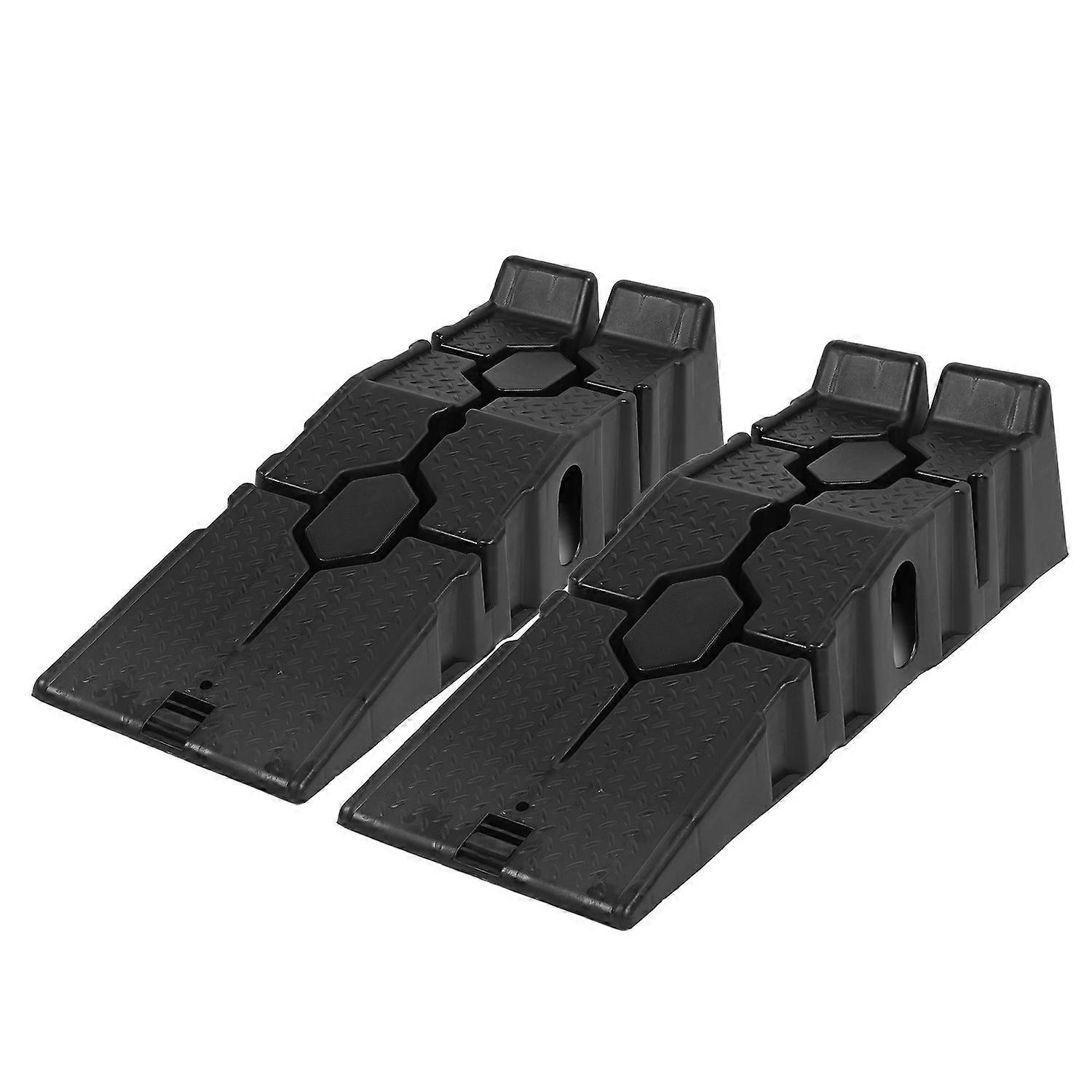 1 Pair Car Ramp 6000lbs Capacity Anti Slip Enhanced Friction Drainage Design Leveling Ramp for Heavy
